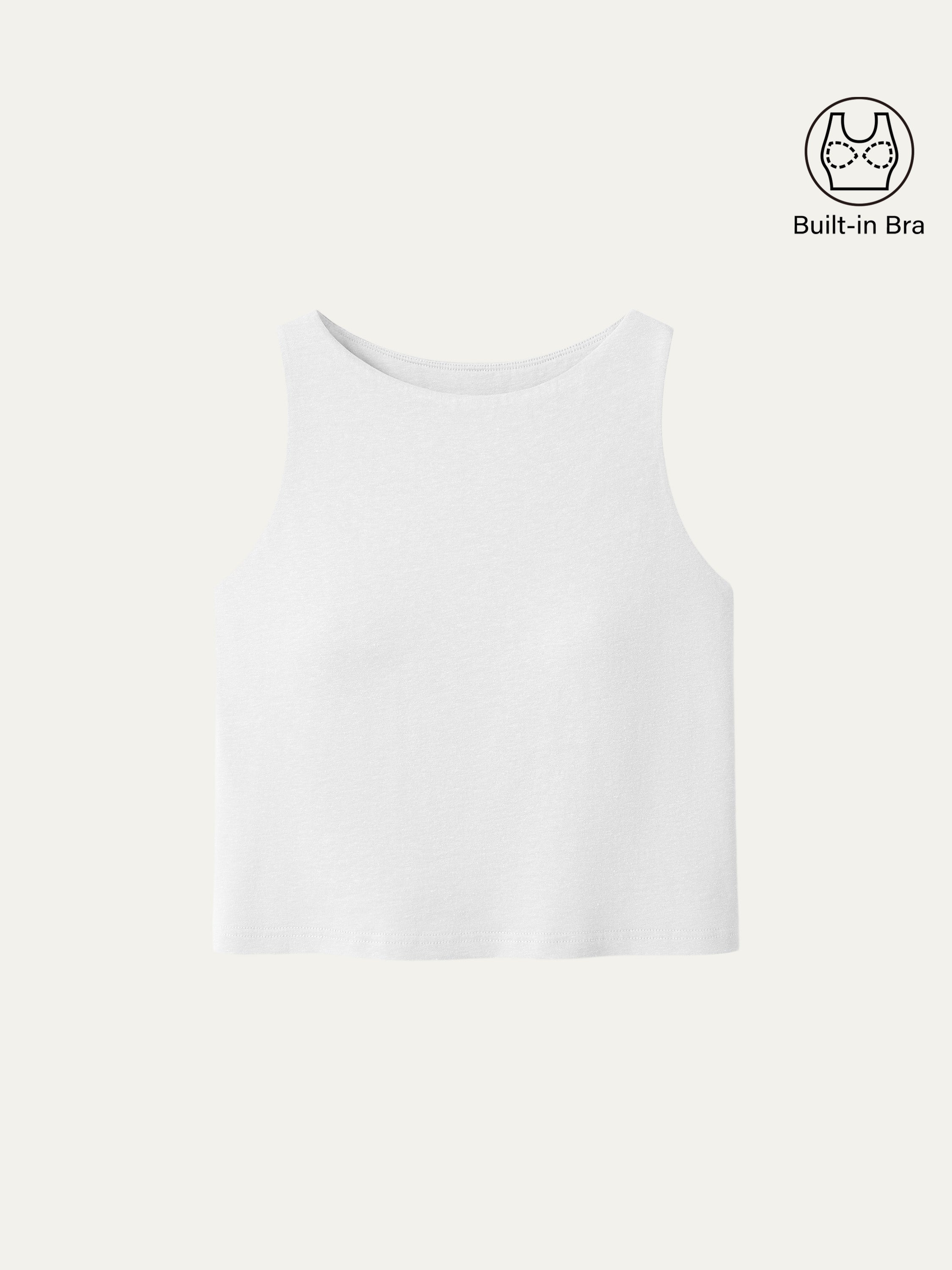 Cotton-Linen-Luxe Cropped Boatneck Brami Tank