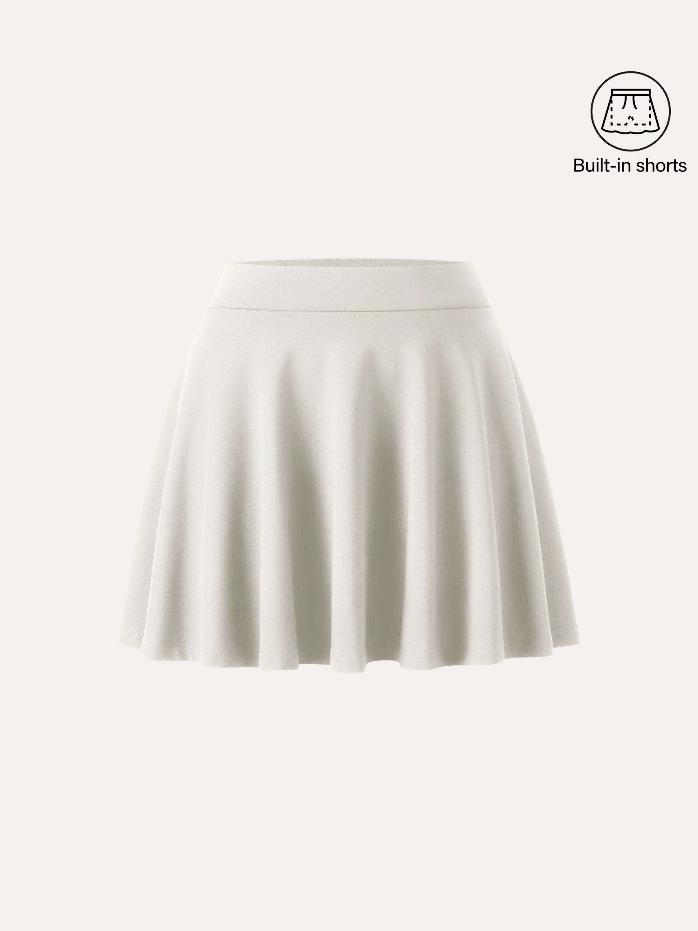 Bamboo Ponte A-line Circle Skirt with Built-in Shorts and Pockets