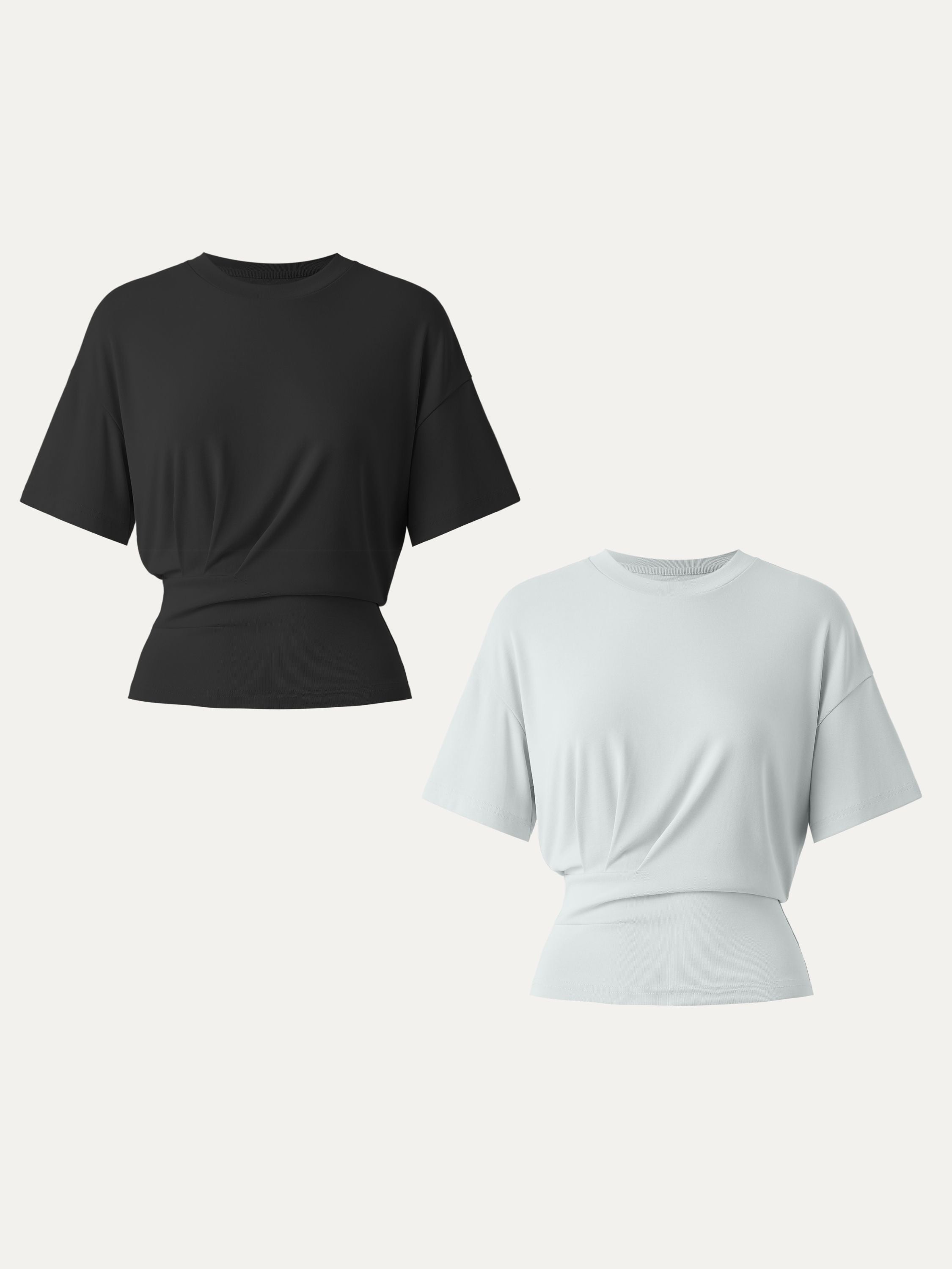 Crewneck Short Sleeve Tucked Tee