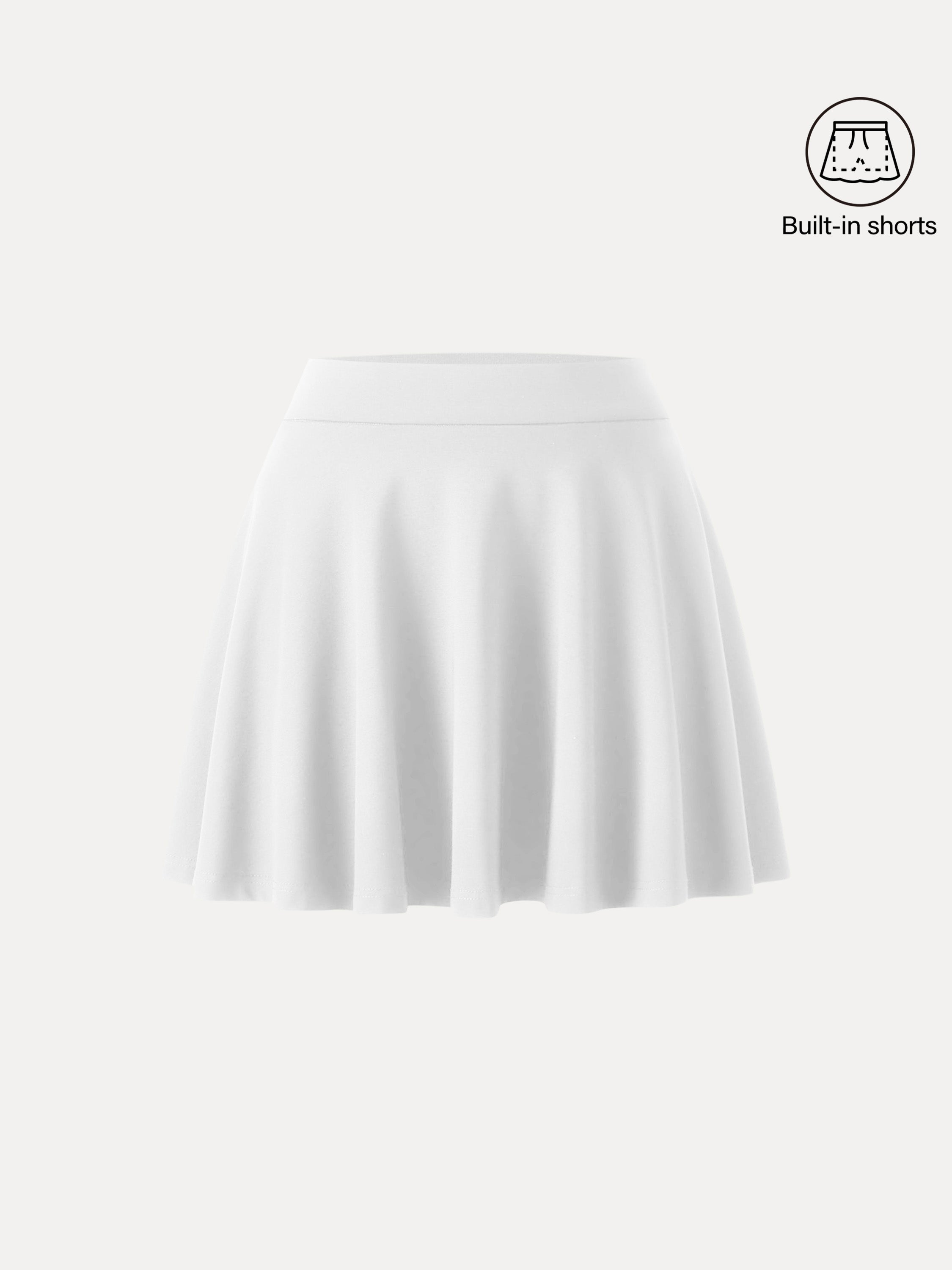 Bamboo Ponte A-line Circle Skirt with Built-in Shorts and Pockets