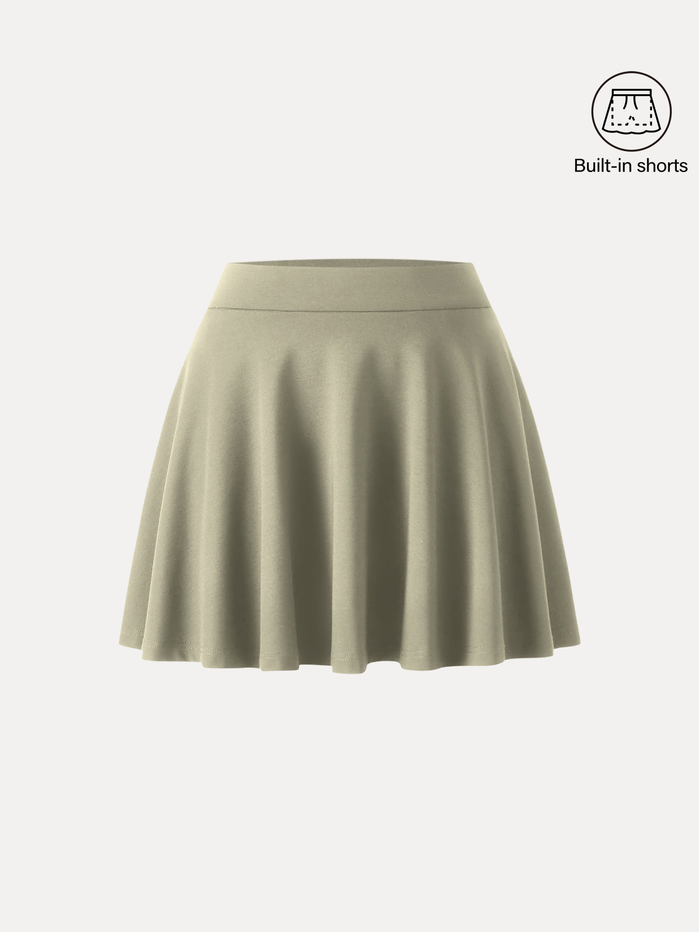 Bamboo Ponte A-line Circle Skirt with Built-in Shorts and Pockets