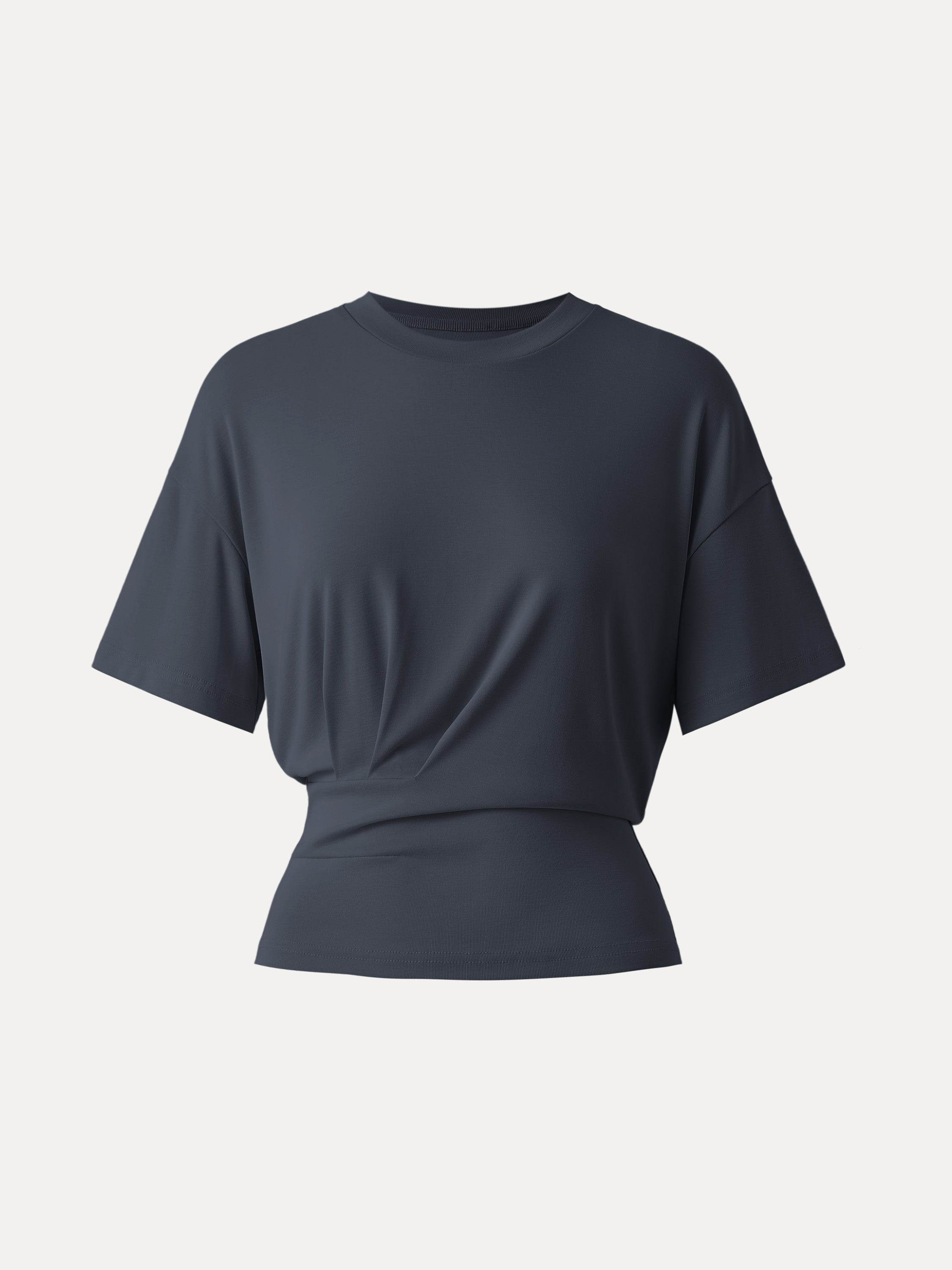 Crewneck Short Sleeve Tucked Tee
