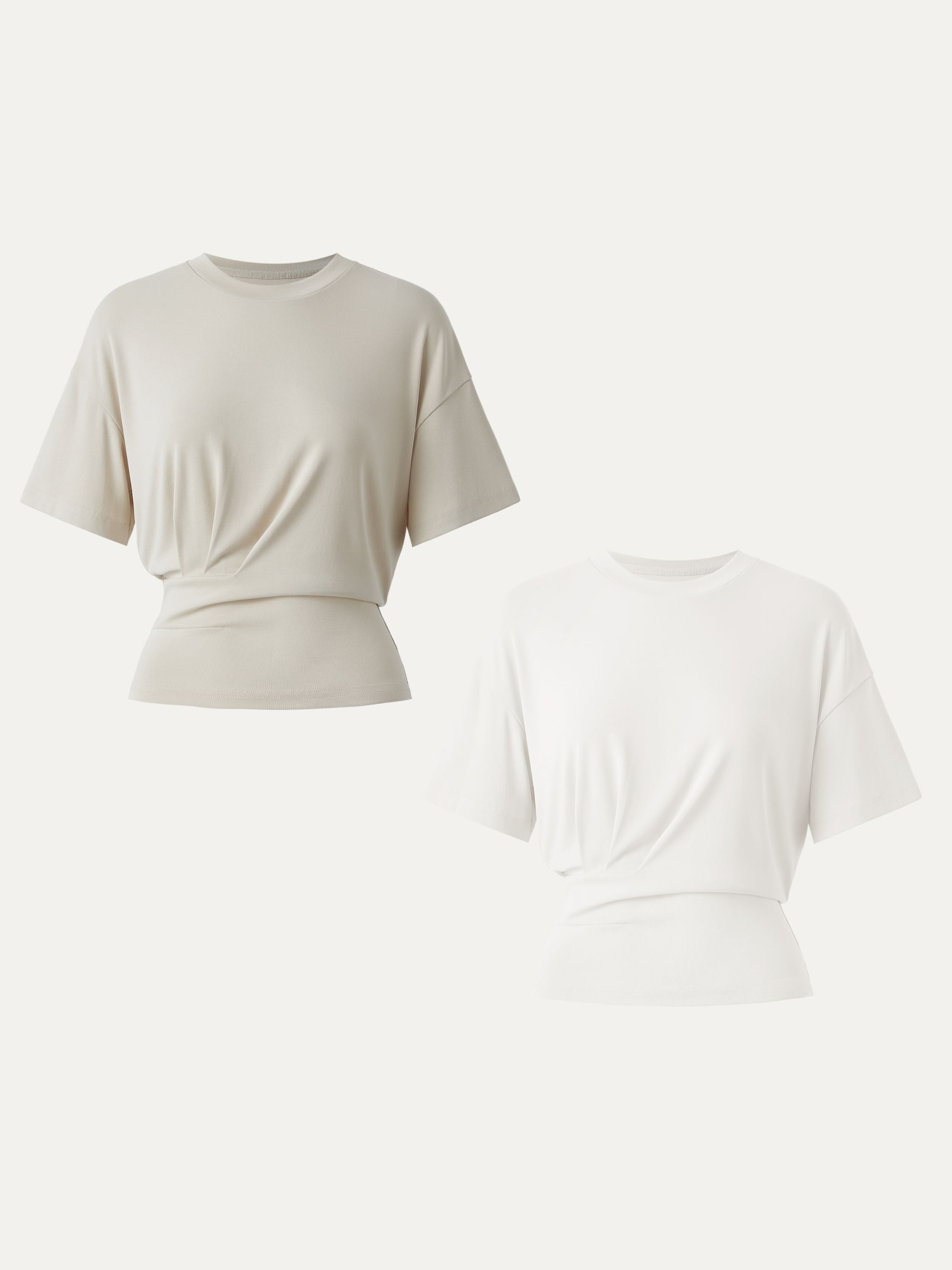 Crewneck Short Sleeve Tucked Tee