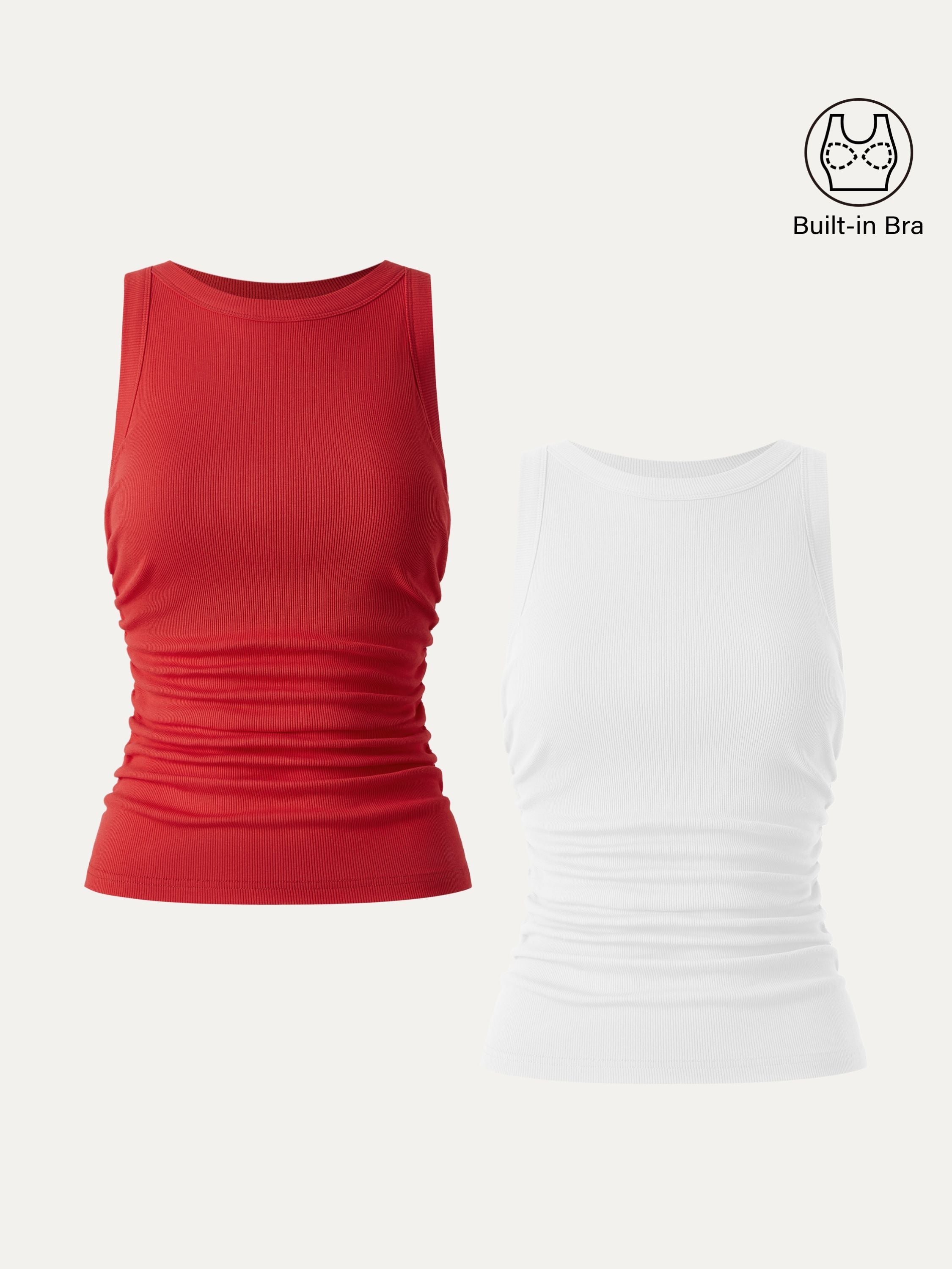 Crewneck Side Ruched Brami Tank