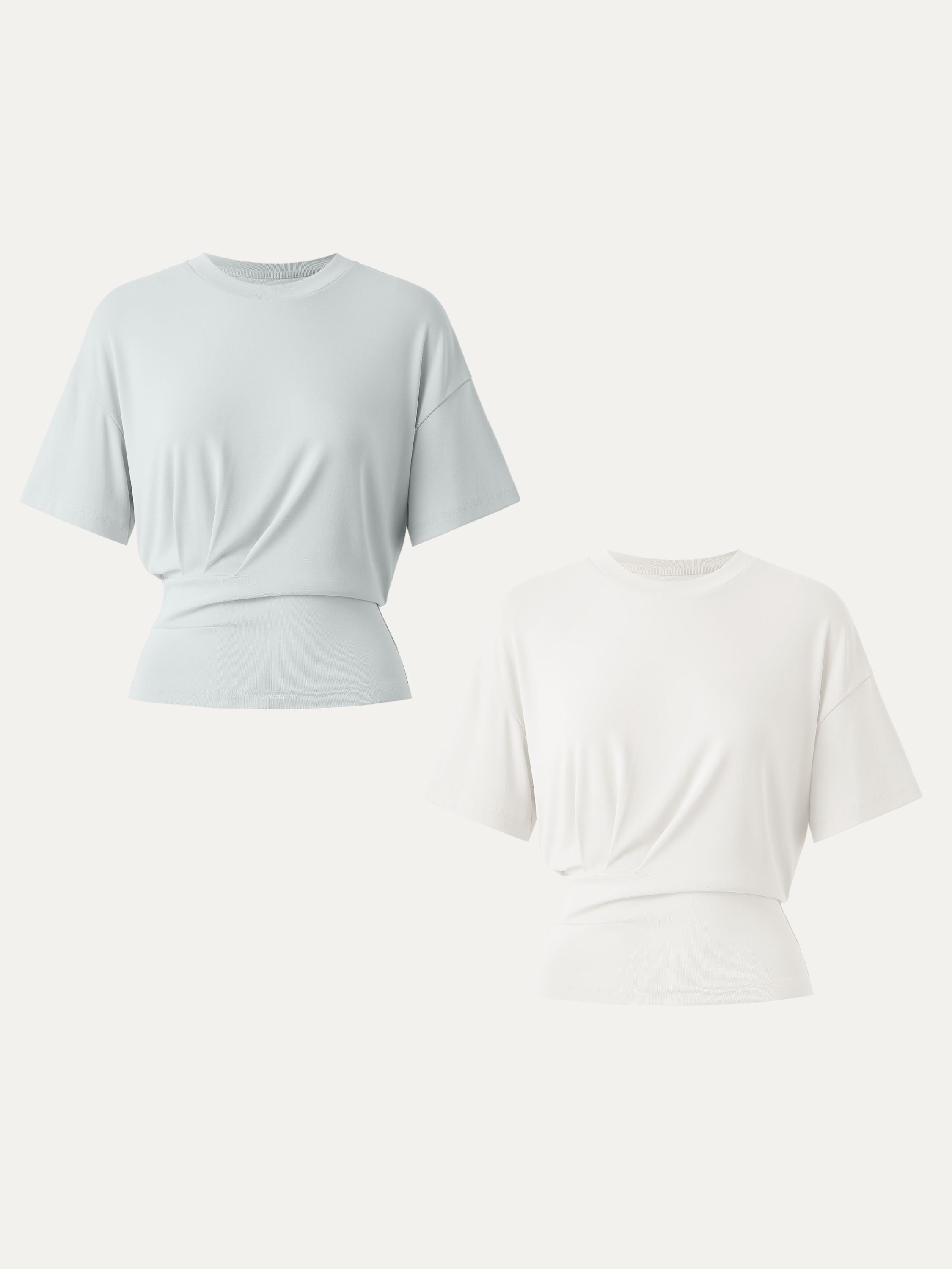 Crewneck Short Sleeve Tucked Tee
