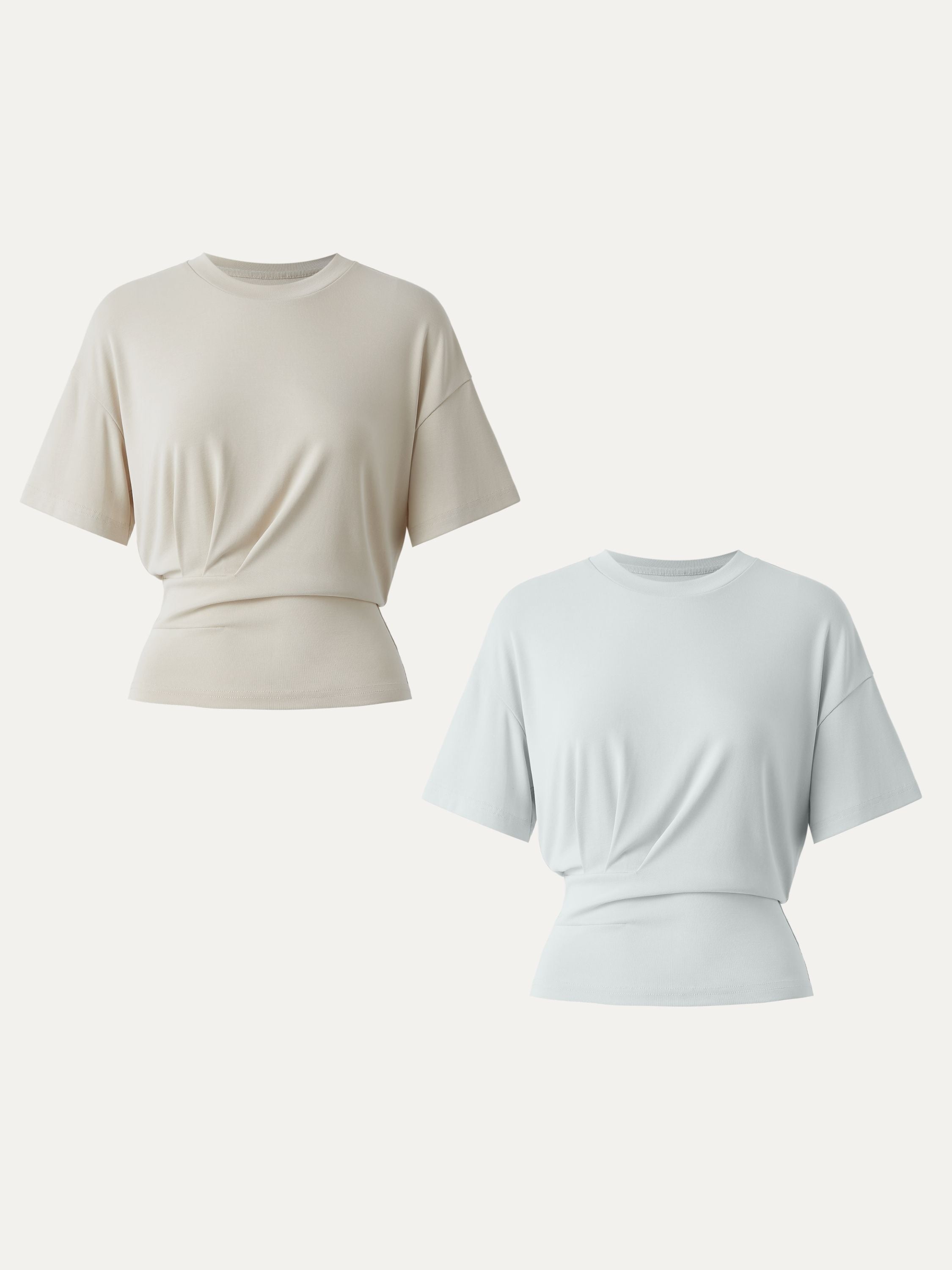 Crewneck Short Sleeve Tucked Tee