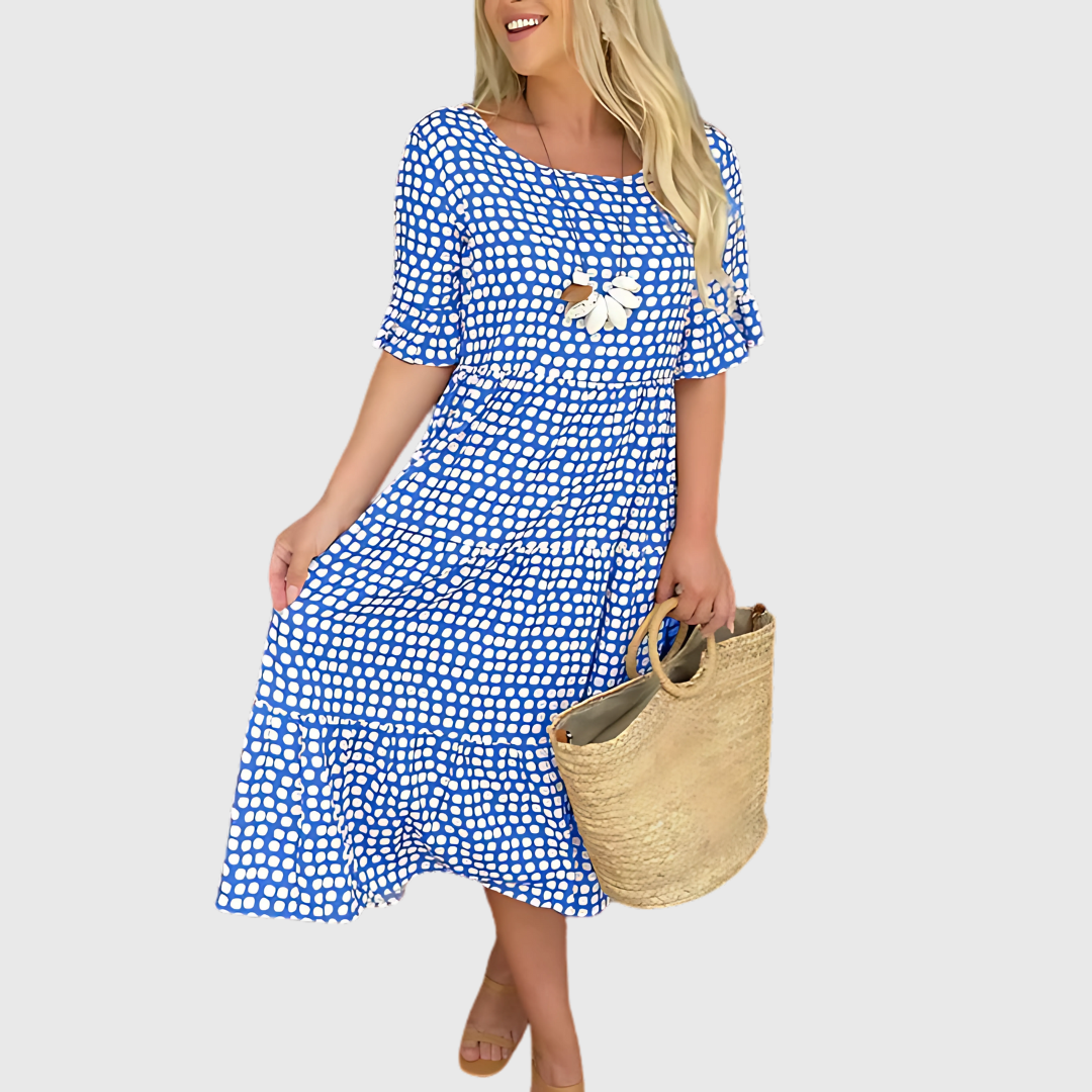 Brooke – Tiered Midi Dress with Easy Flow