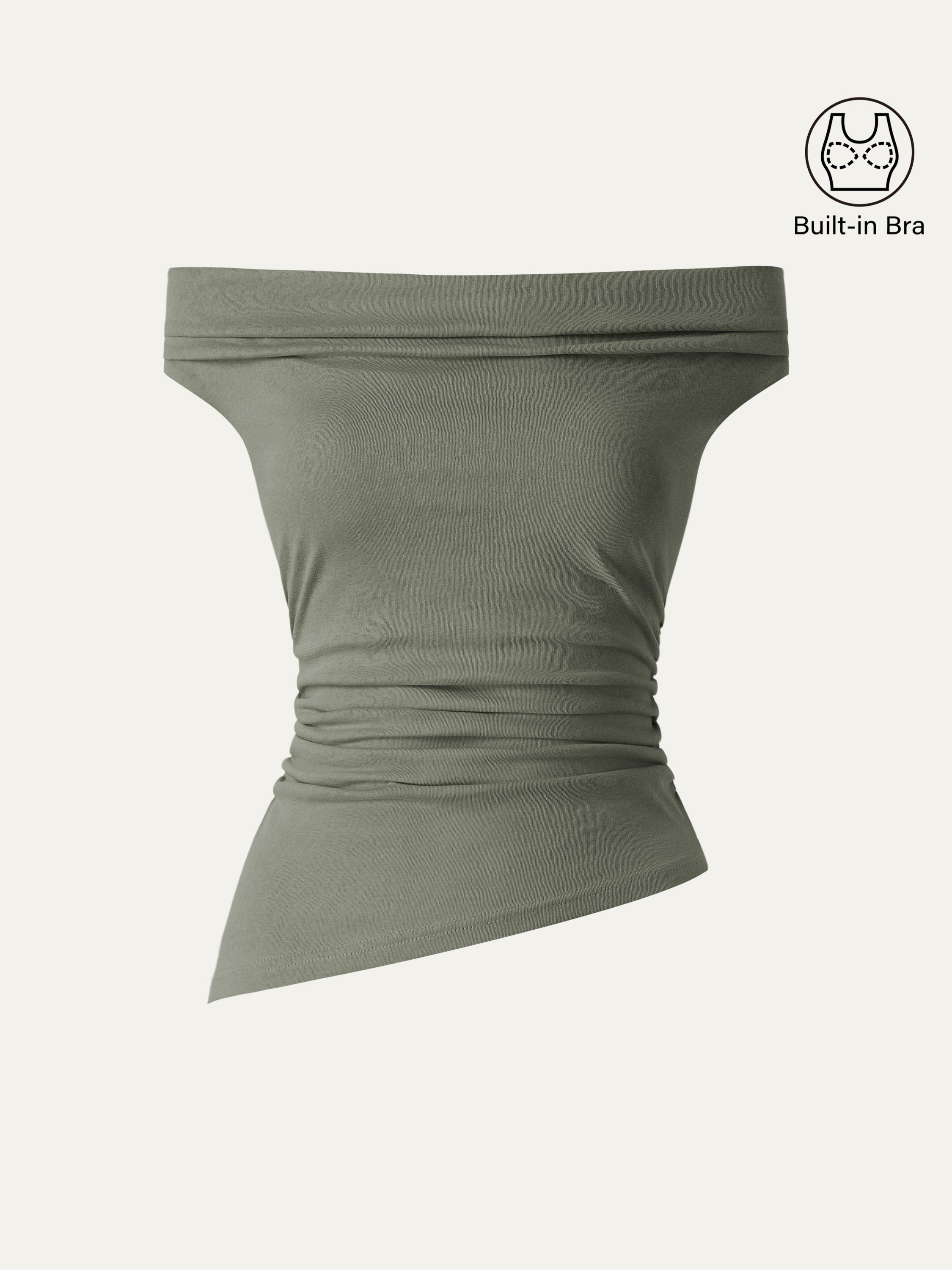Cold Shoulder Cotton-Linen Gathered New Airy Brami