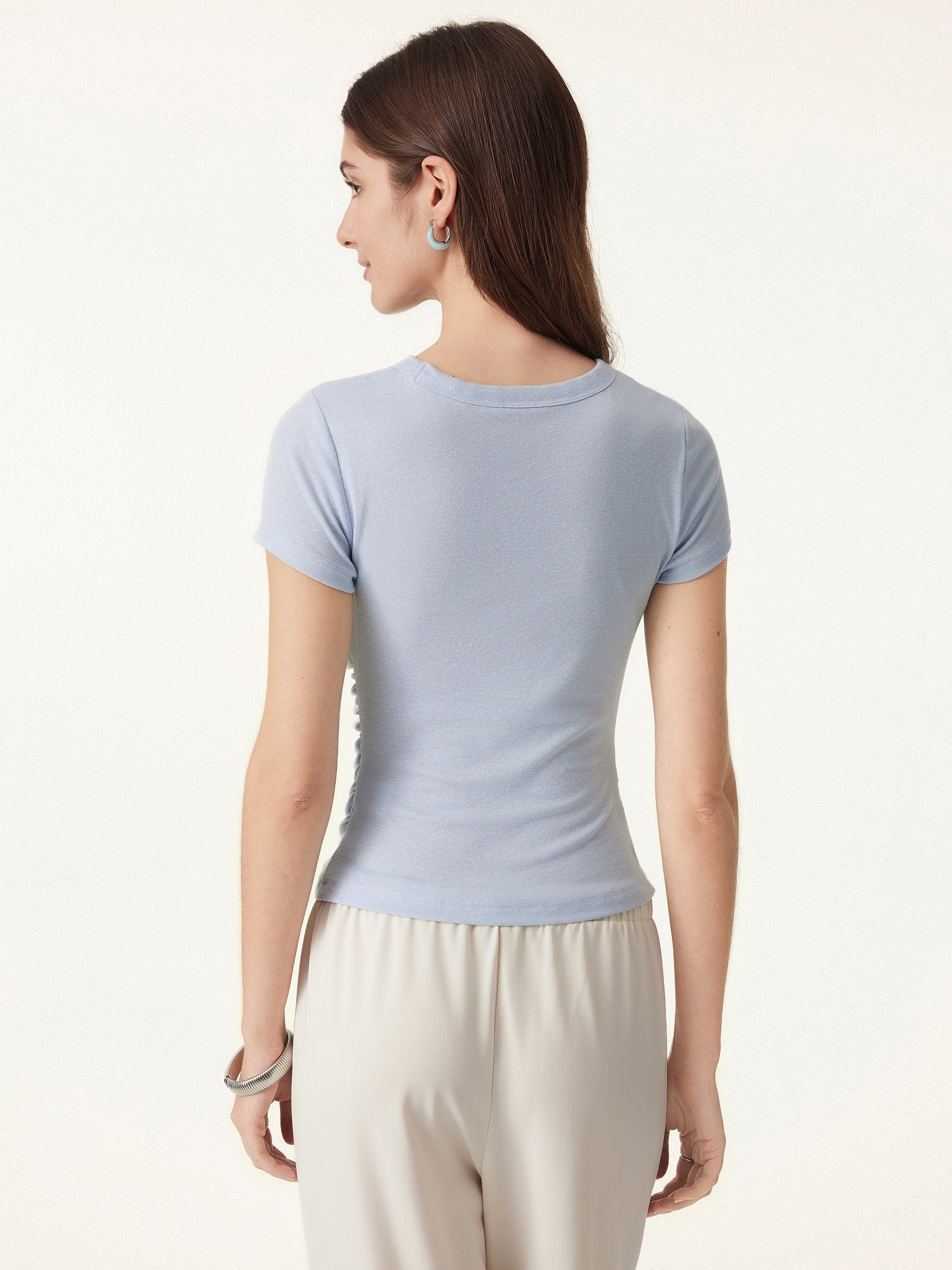 Linen Luxe Crewneck Gathered Brami Tee