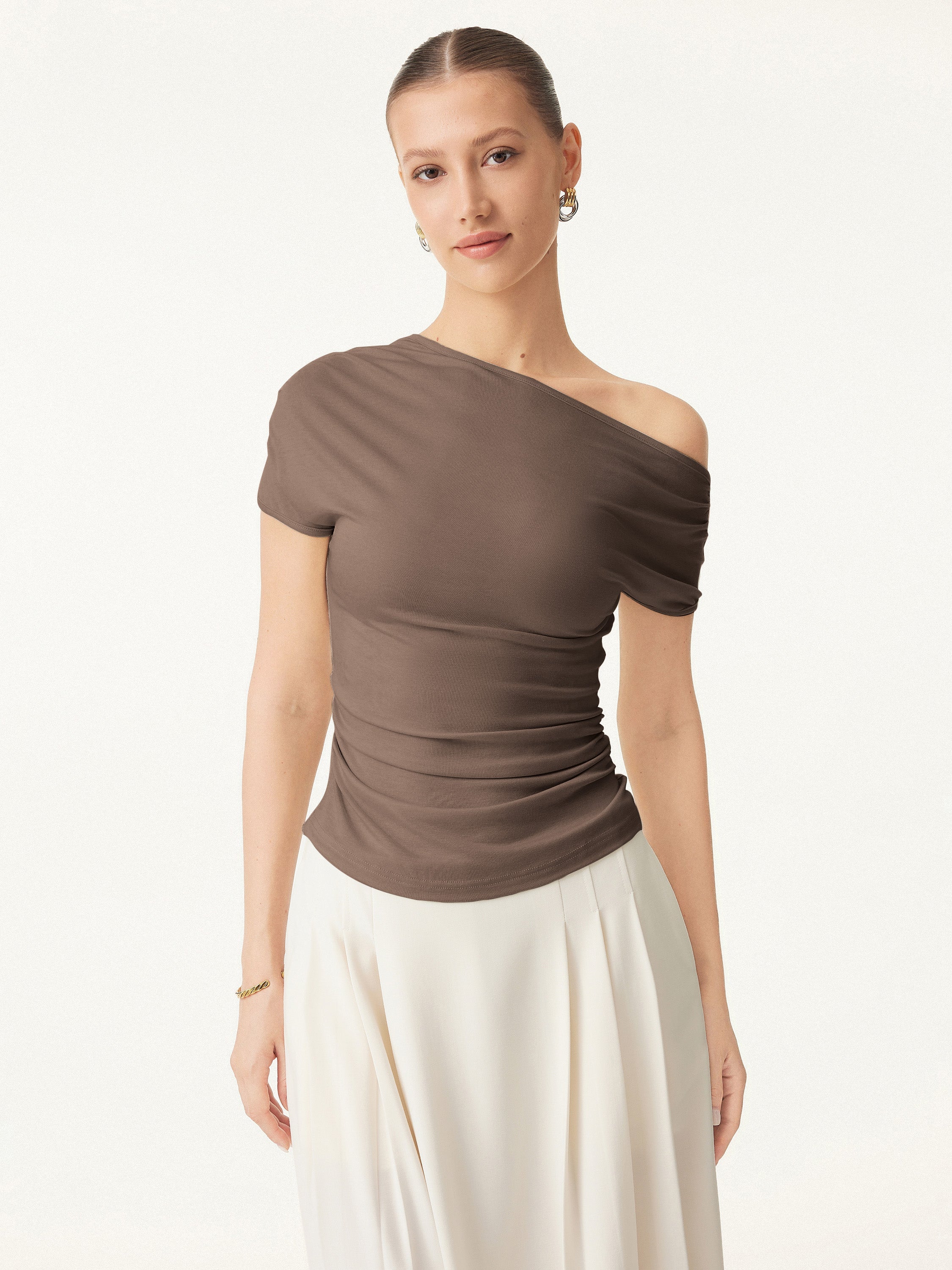 Cooling Asymmetrical Short Sleeve Stretchy Tee