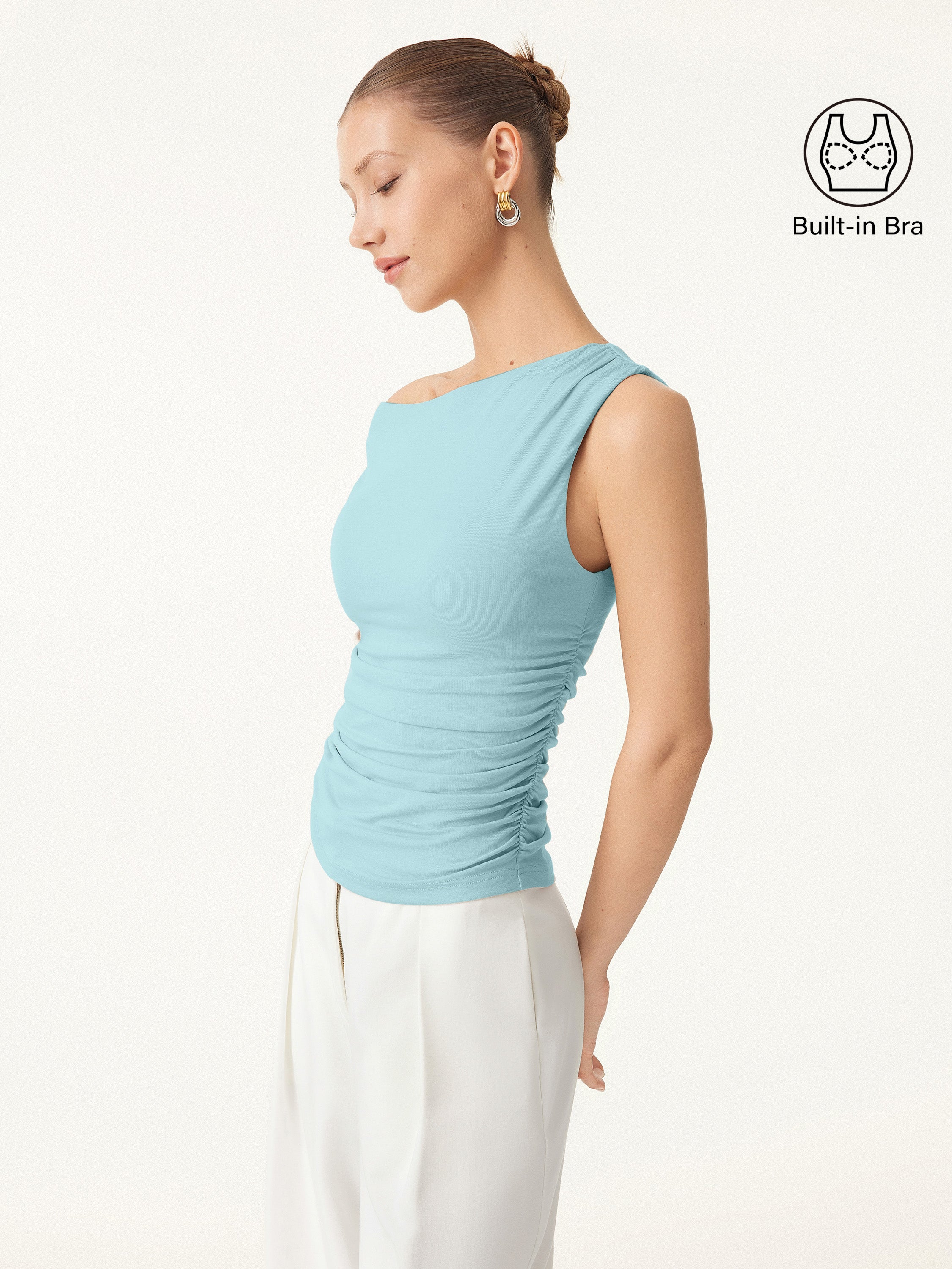 Cooling Asymmetrical Ruched Brami