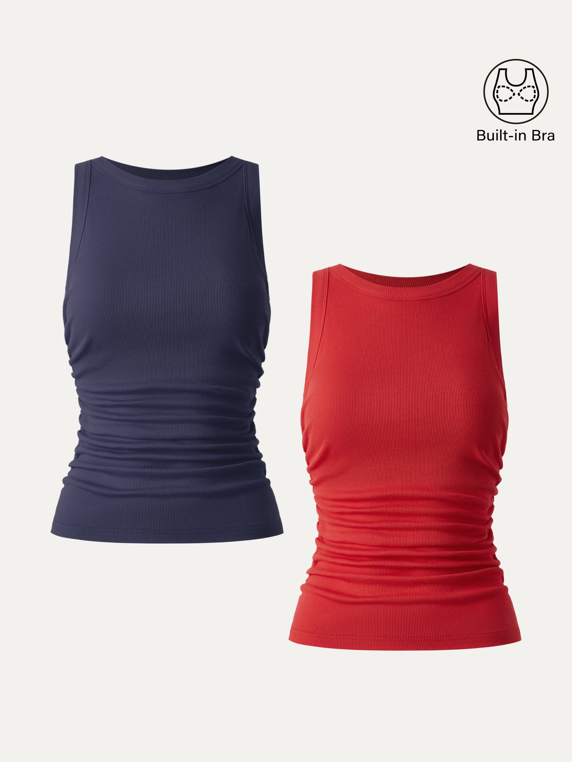 Crewneck Side Ruched Brami Tank