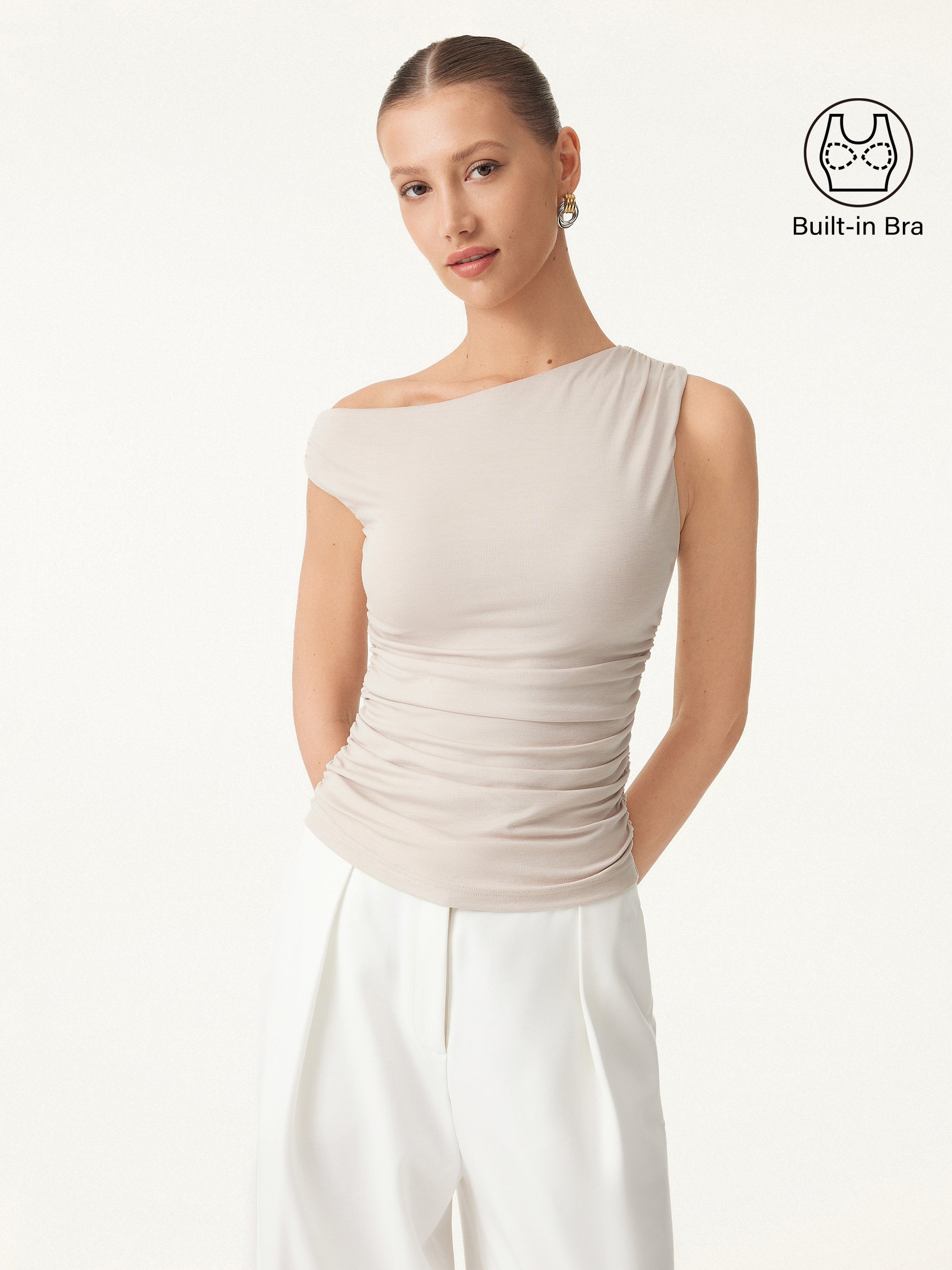 Cooling Asymmetrical Ruched Brami