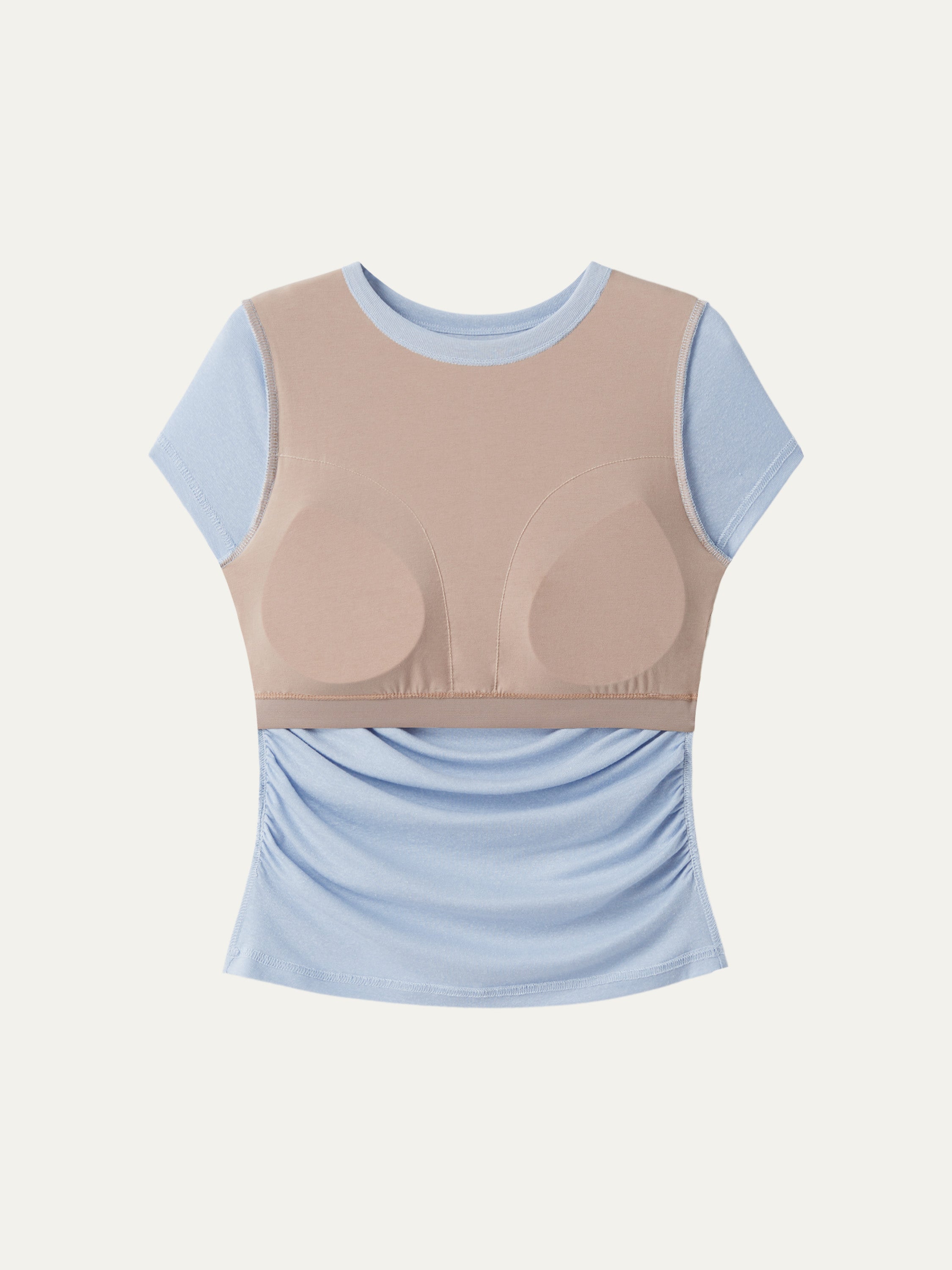 Linen Luxe Crewneck Gathered Brami Tee