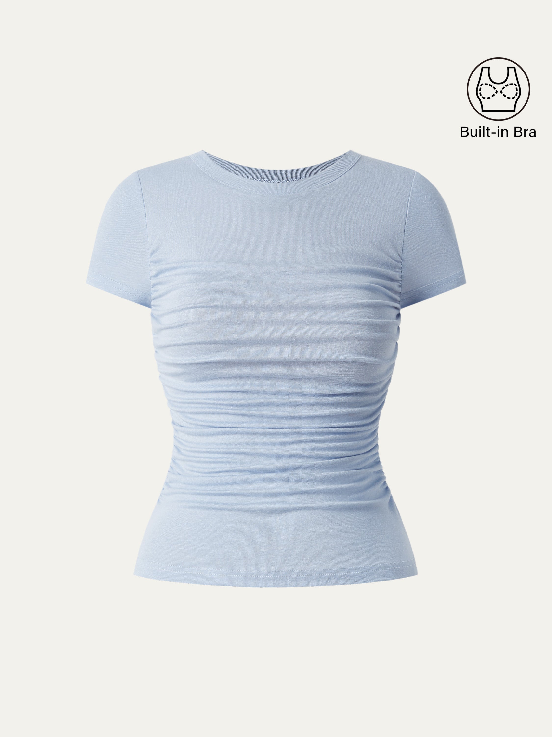 Linen Luxe Crewneck Gathered Brami Tee