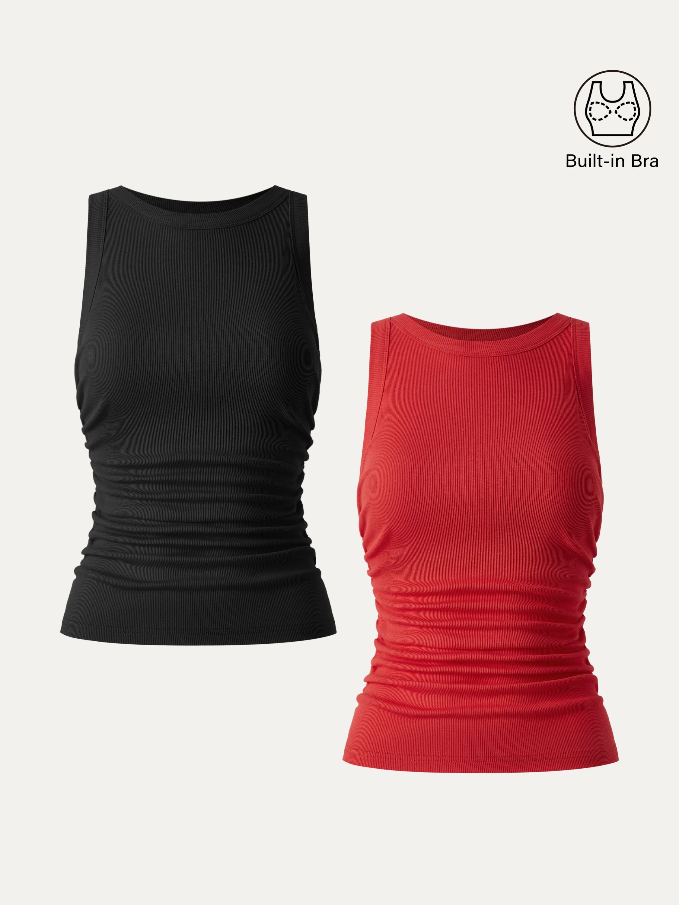 Crewneck Side Ruched Brami Tank