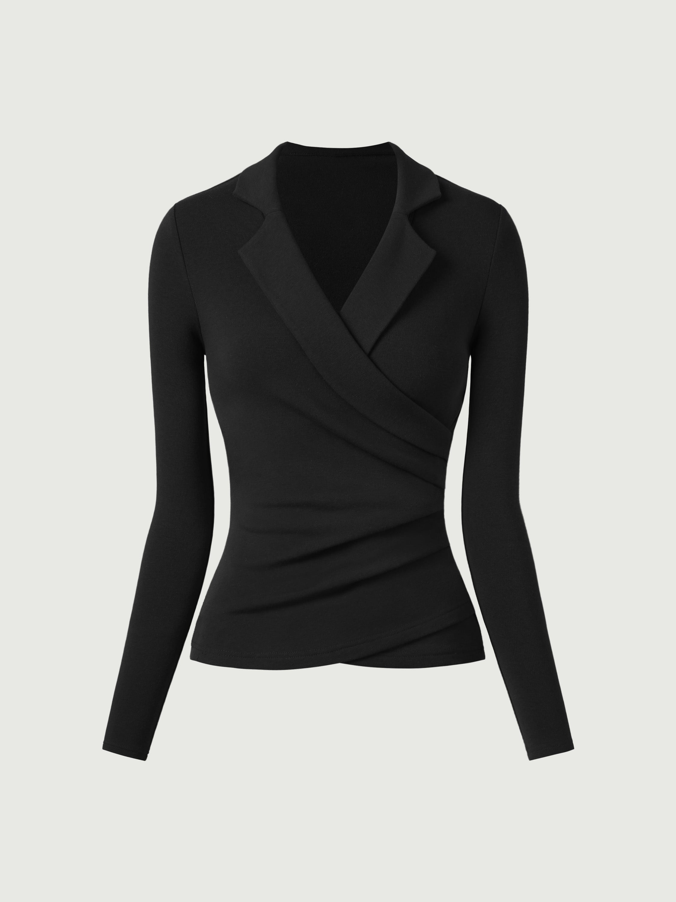 Collared Surplice Top