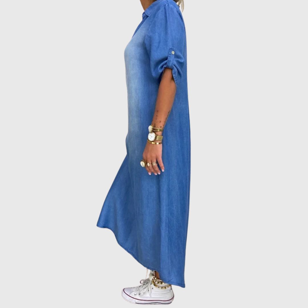 Clara - Denim Grace Maxi Dress