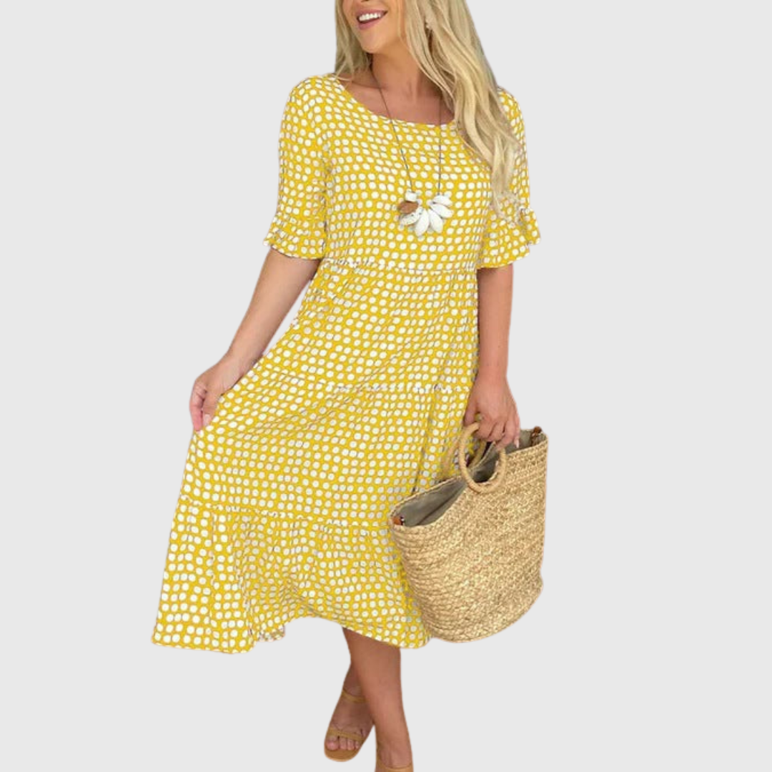 Brooke – Tiered Midi Dress with Easy Flow