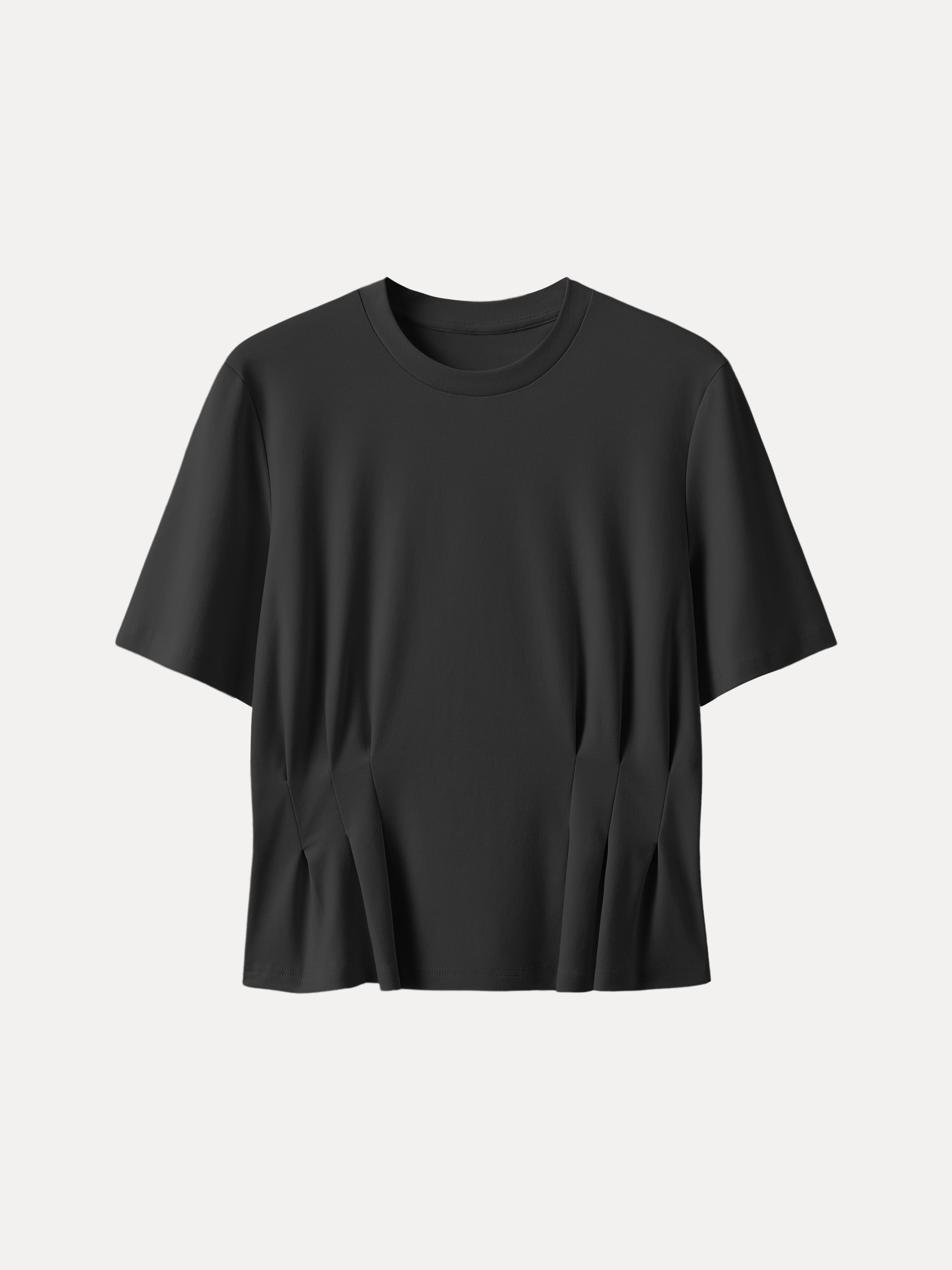 Crewneck Short Sleeve Cinched Waist Tee