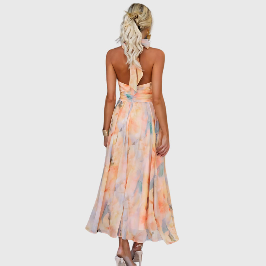 Priscilla – Floral Midi Dress with Soft Elegance