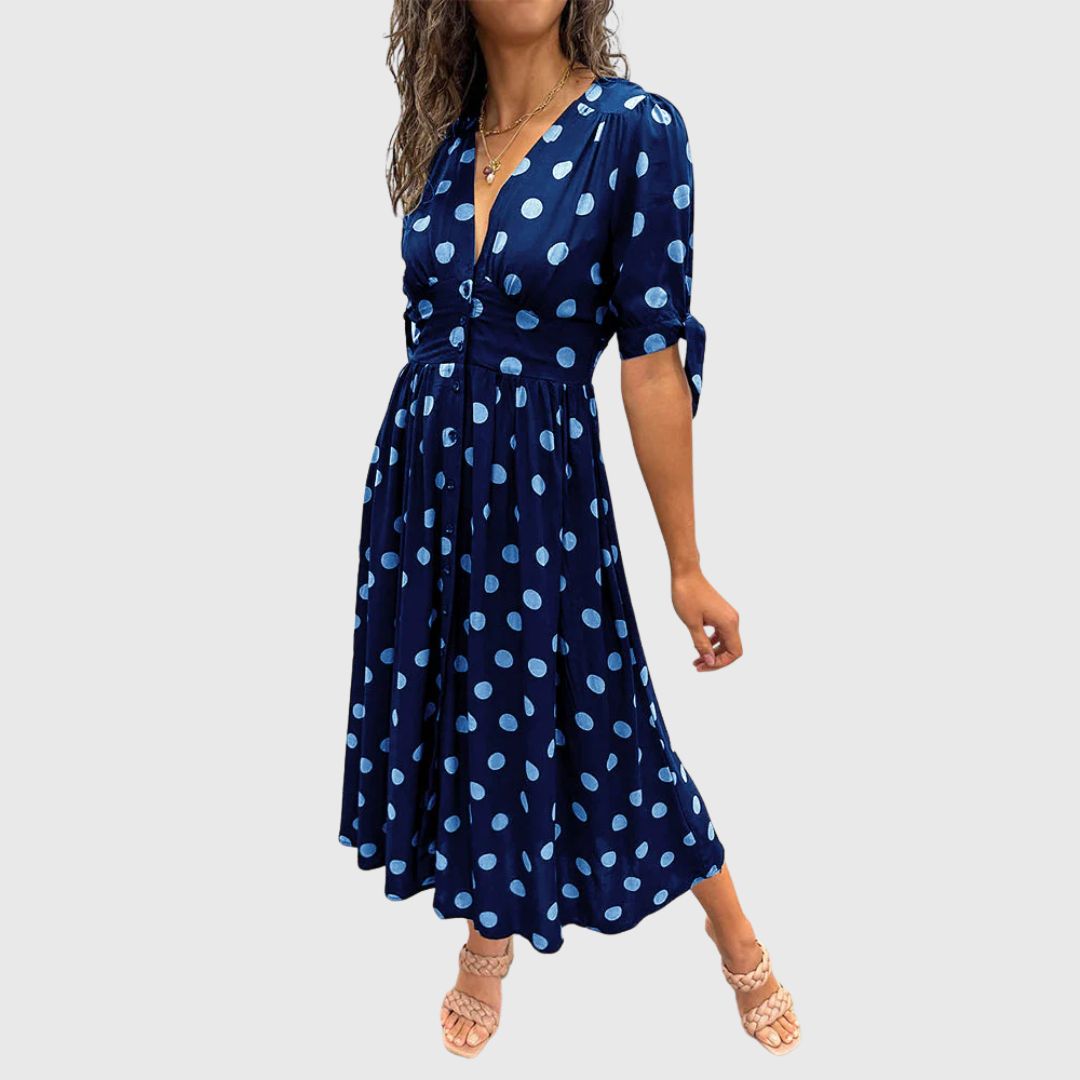 Evelyn - Elegant Polka Dot Dress