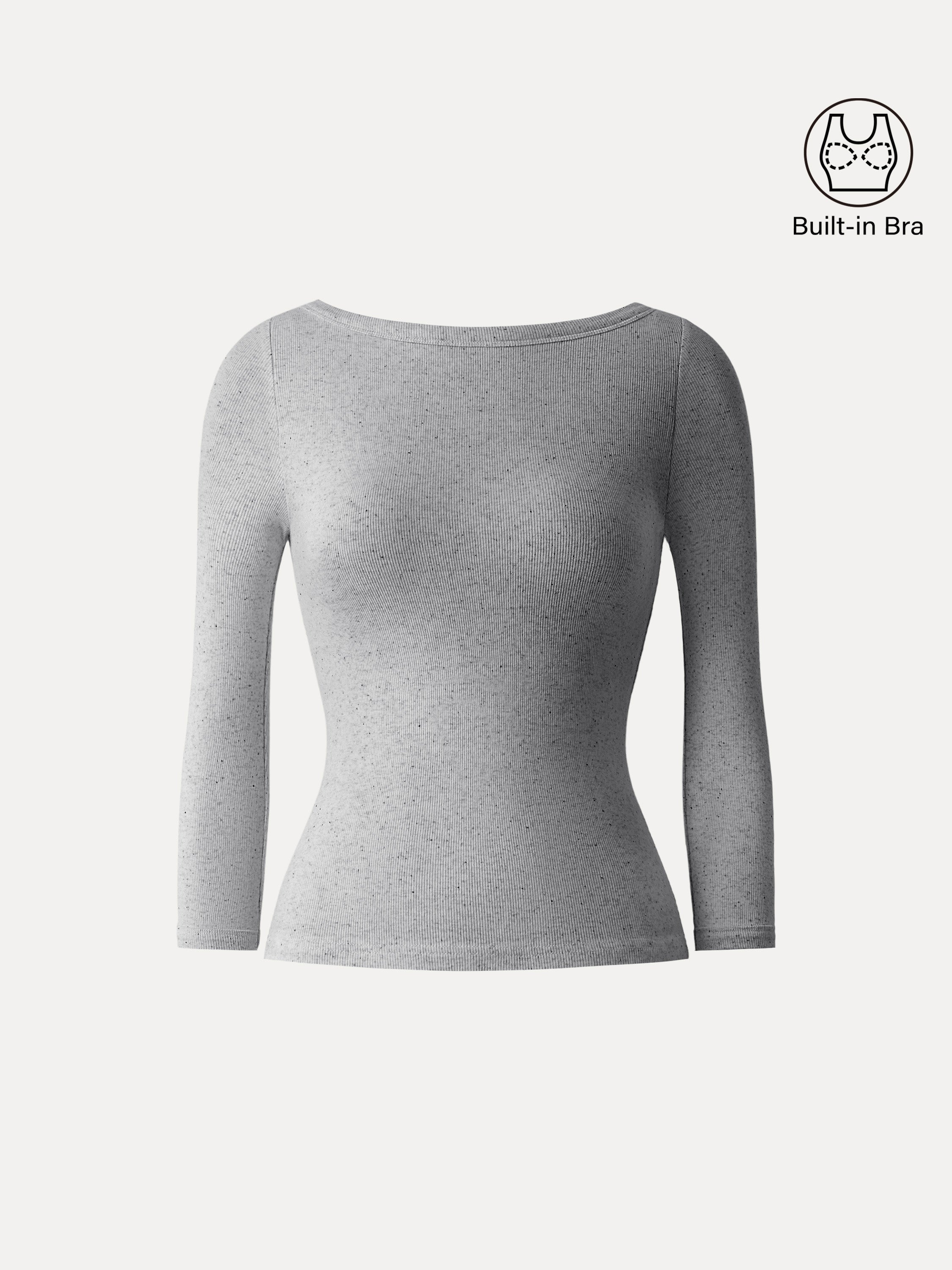 Boatneck 3/4 Sleeve Brami Top
