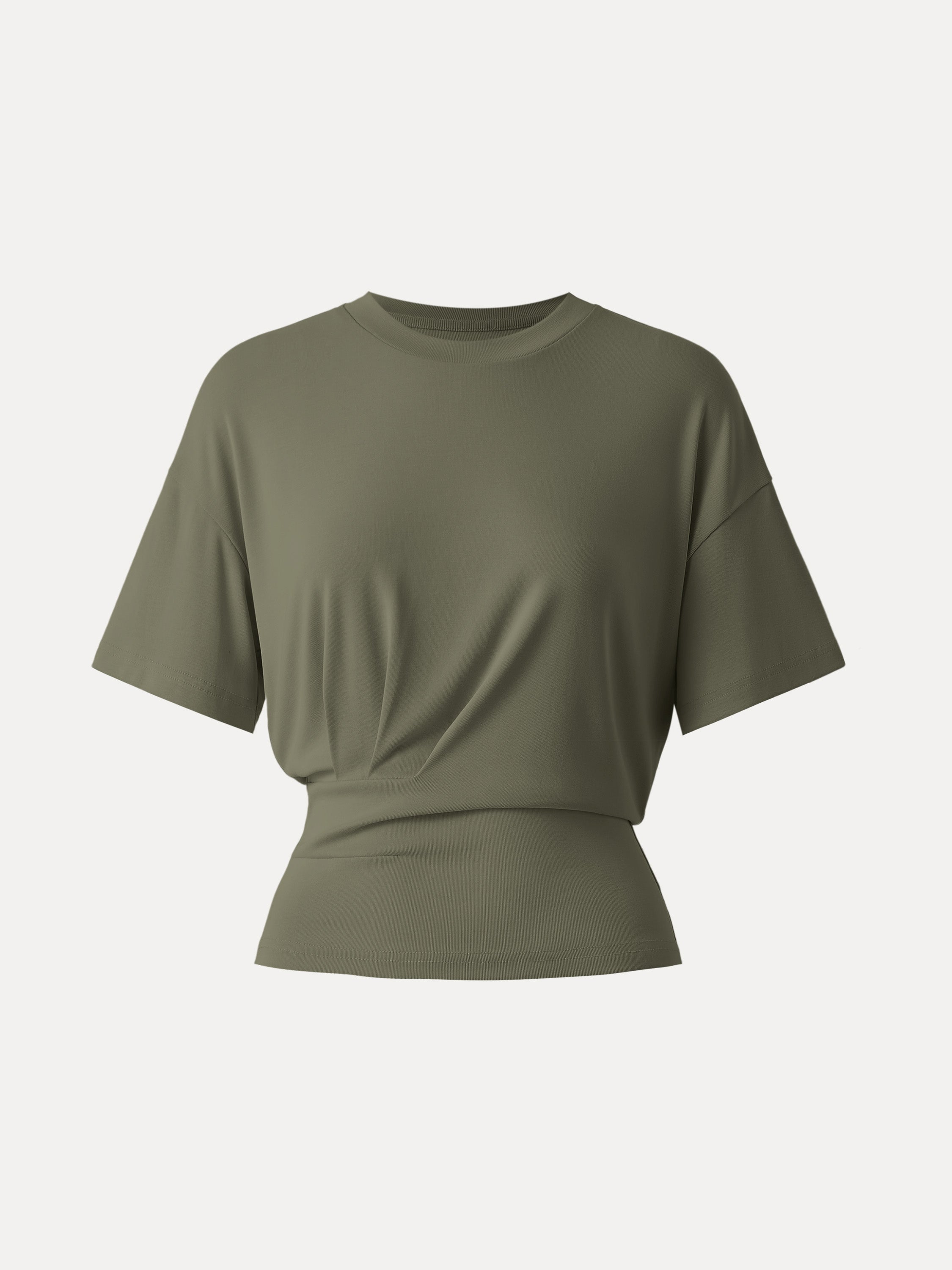 Crewneck Short Sleeve Tucked Tee