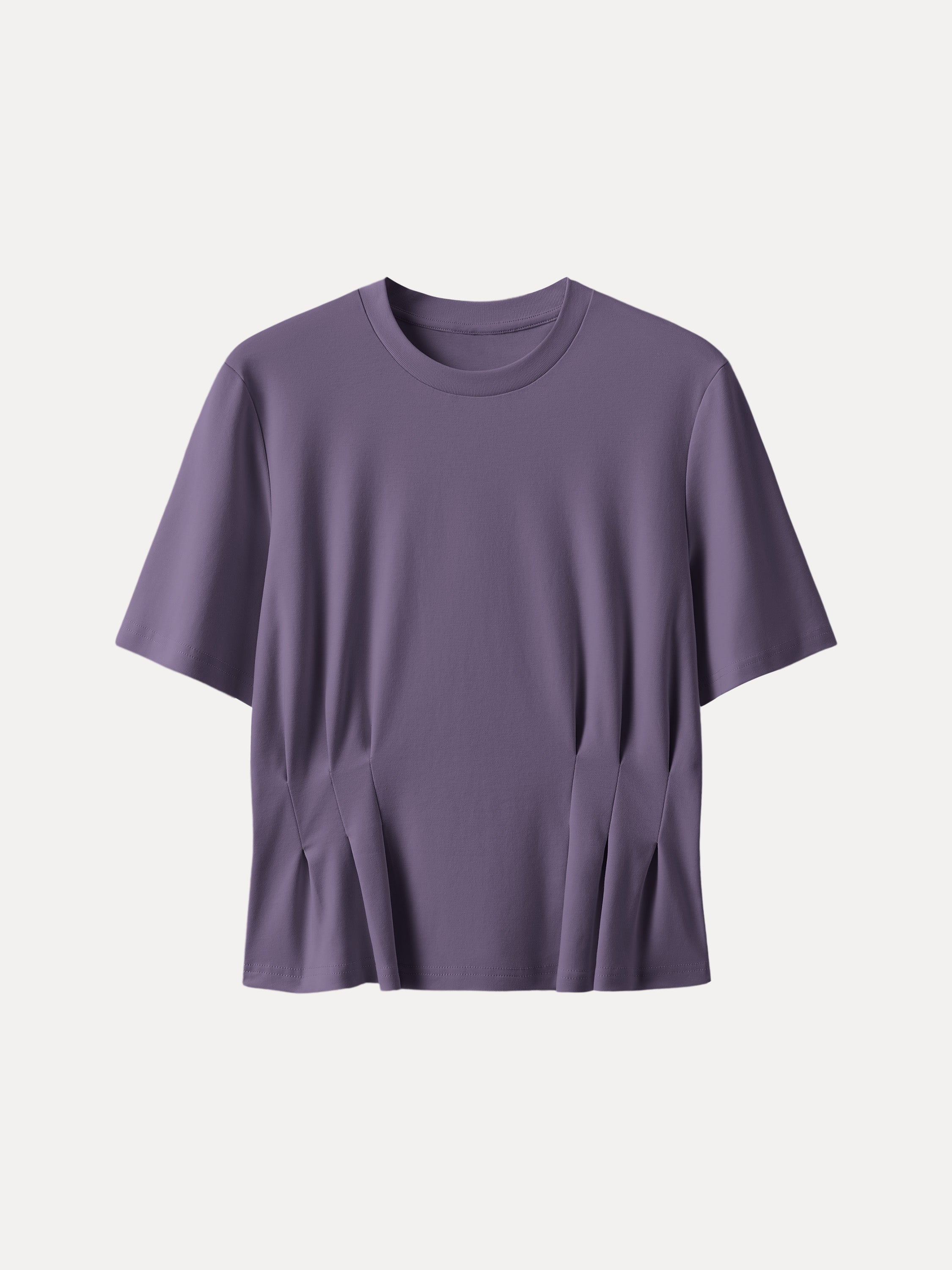 Crewneck Short Sleeve Cinched Waist Tee