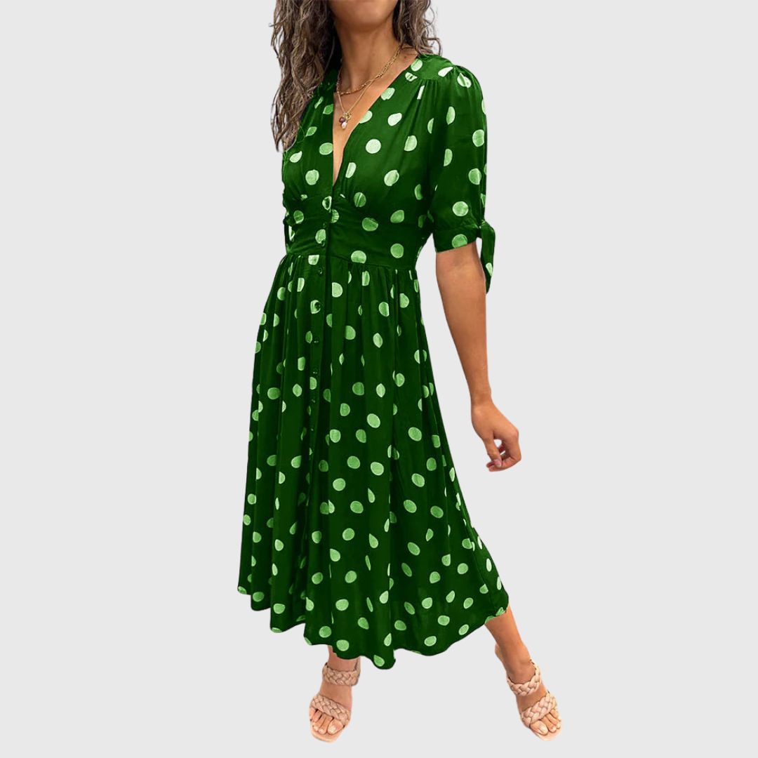 Evelyn - Elegant Polka Dot Dress
