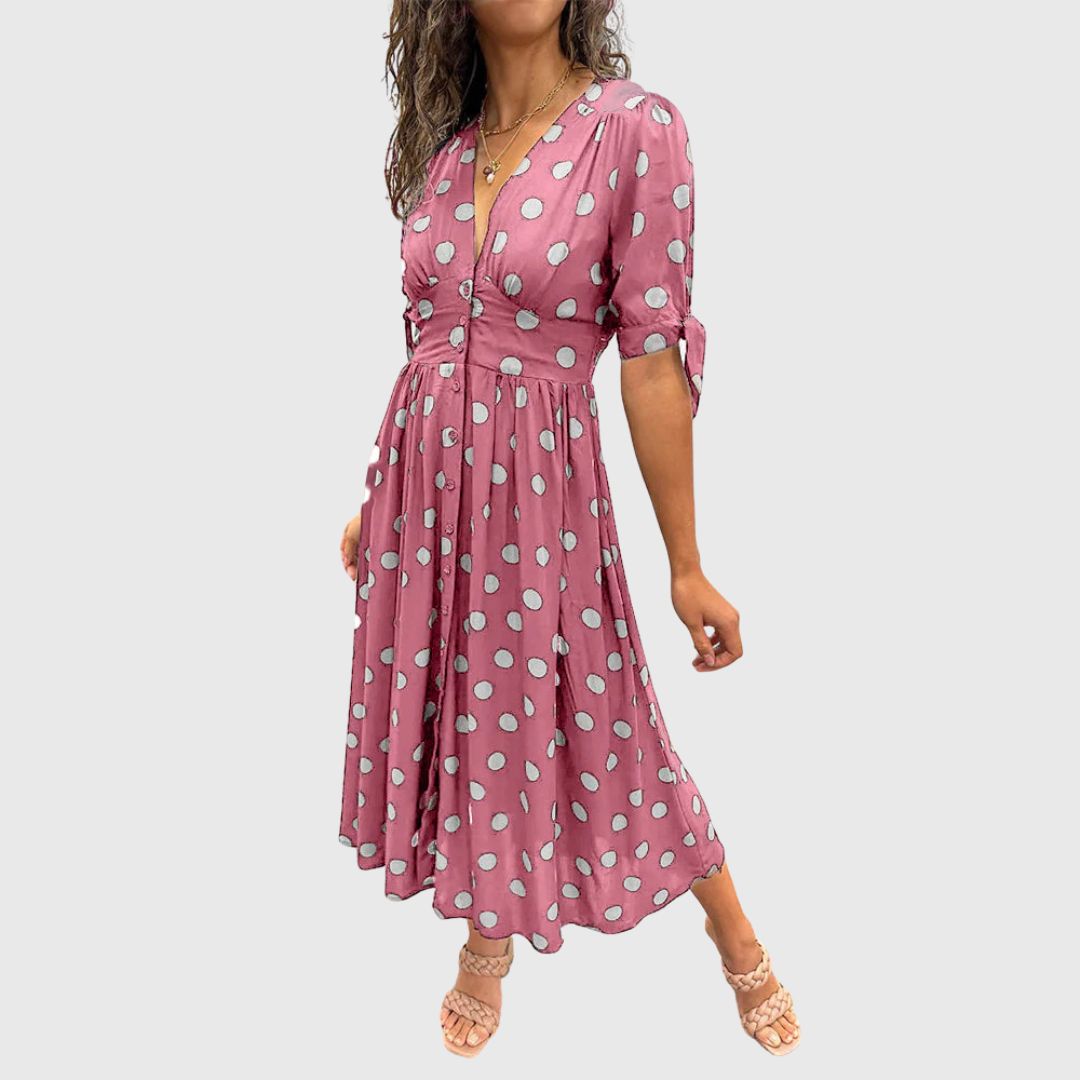 Evelyn - Elegant Polka Dot Dress