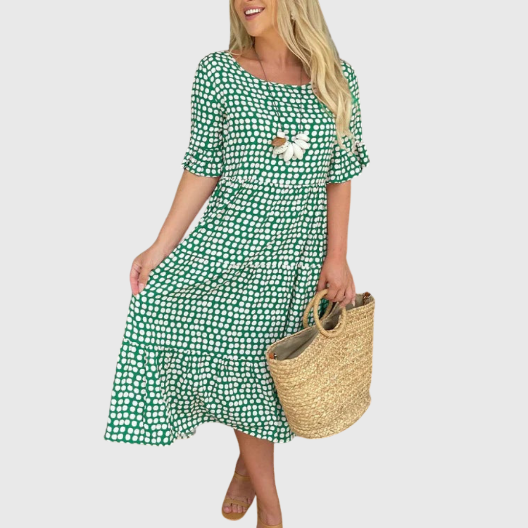 Brooke – Tiered Midi Dress with Easy Flow