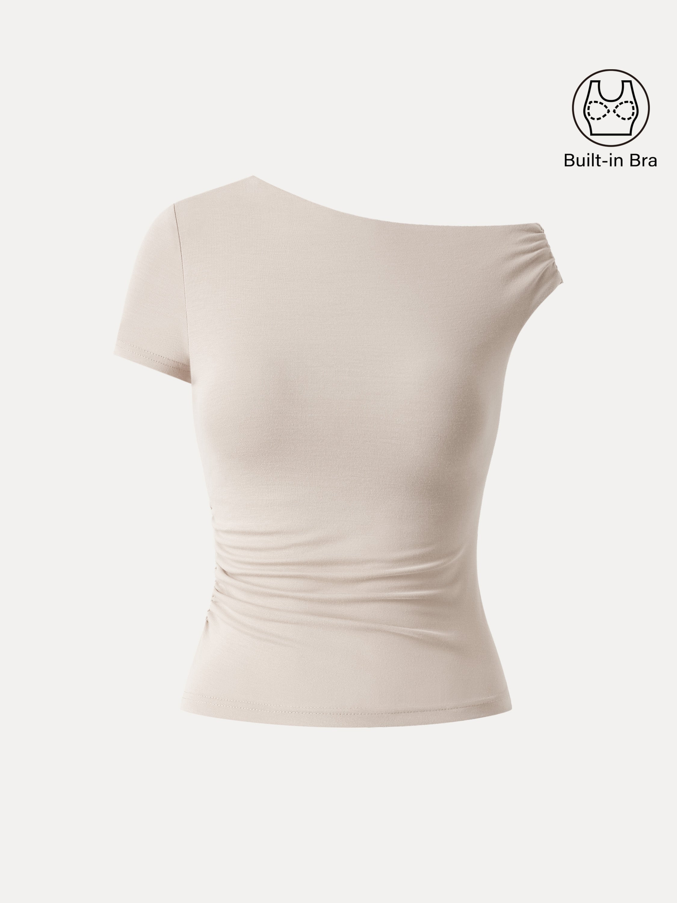 Asymmetrical Cold Shoulder New Airy Brami Top