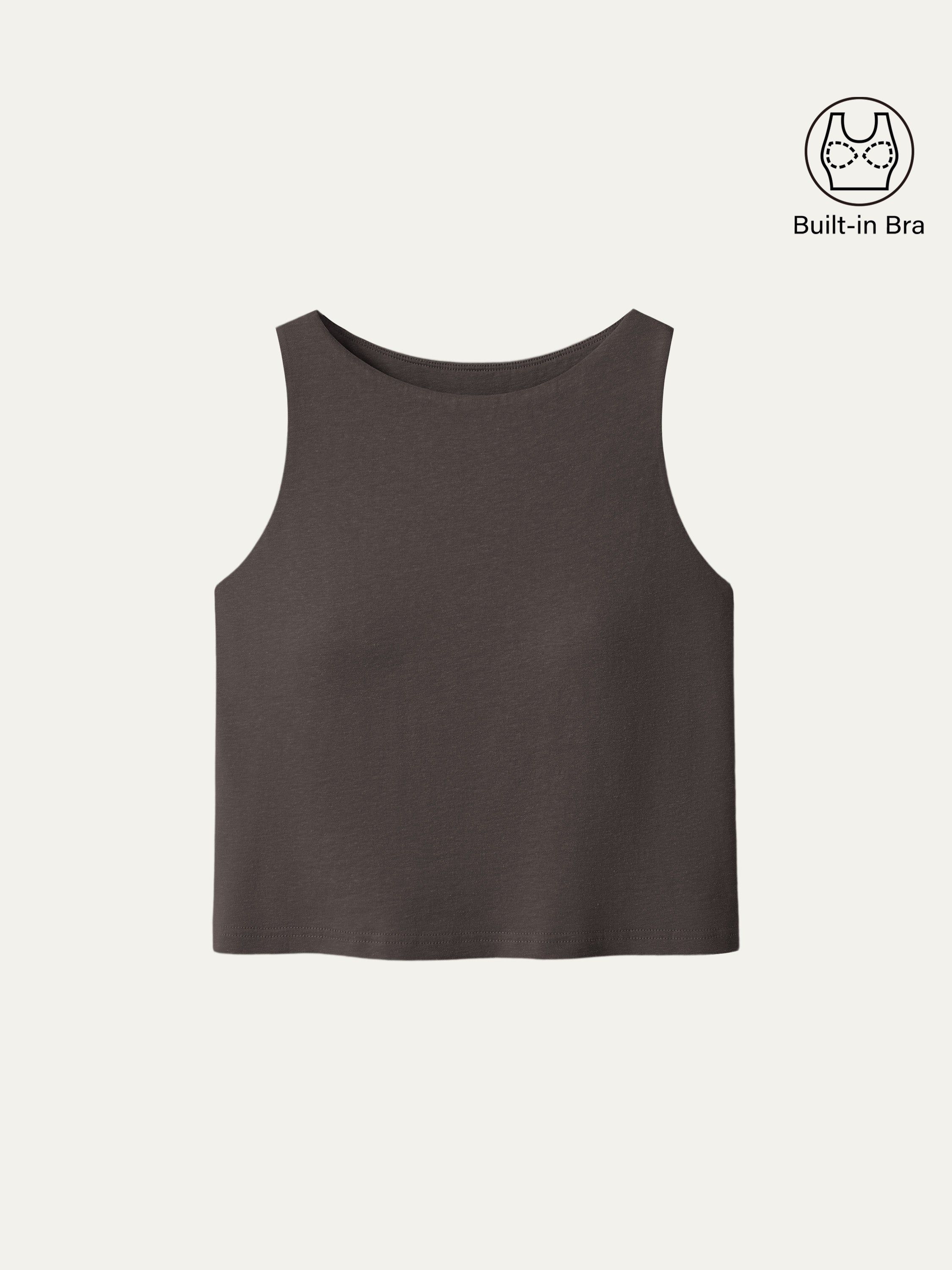 Cotton-Linen-Luxe Cropped Boatneck Brami Tank