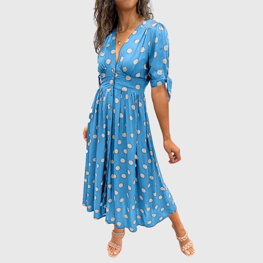 Evelyn - Elegant Polka Dot Dress