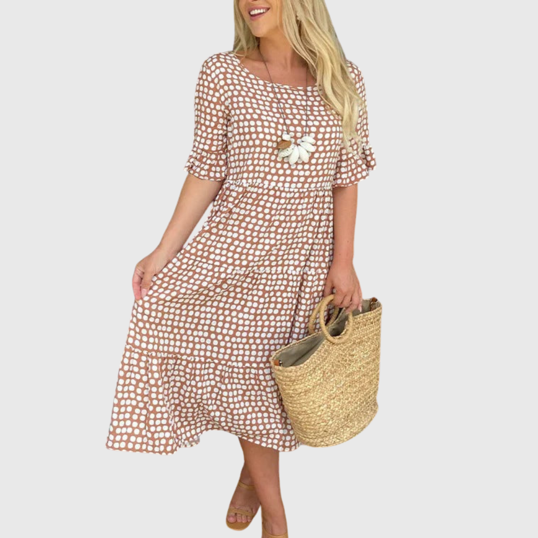 Brooke – Tiered Midi Dress with Easy Flow