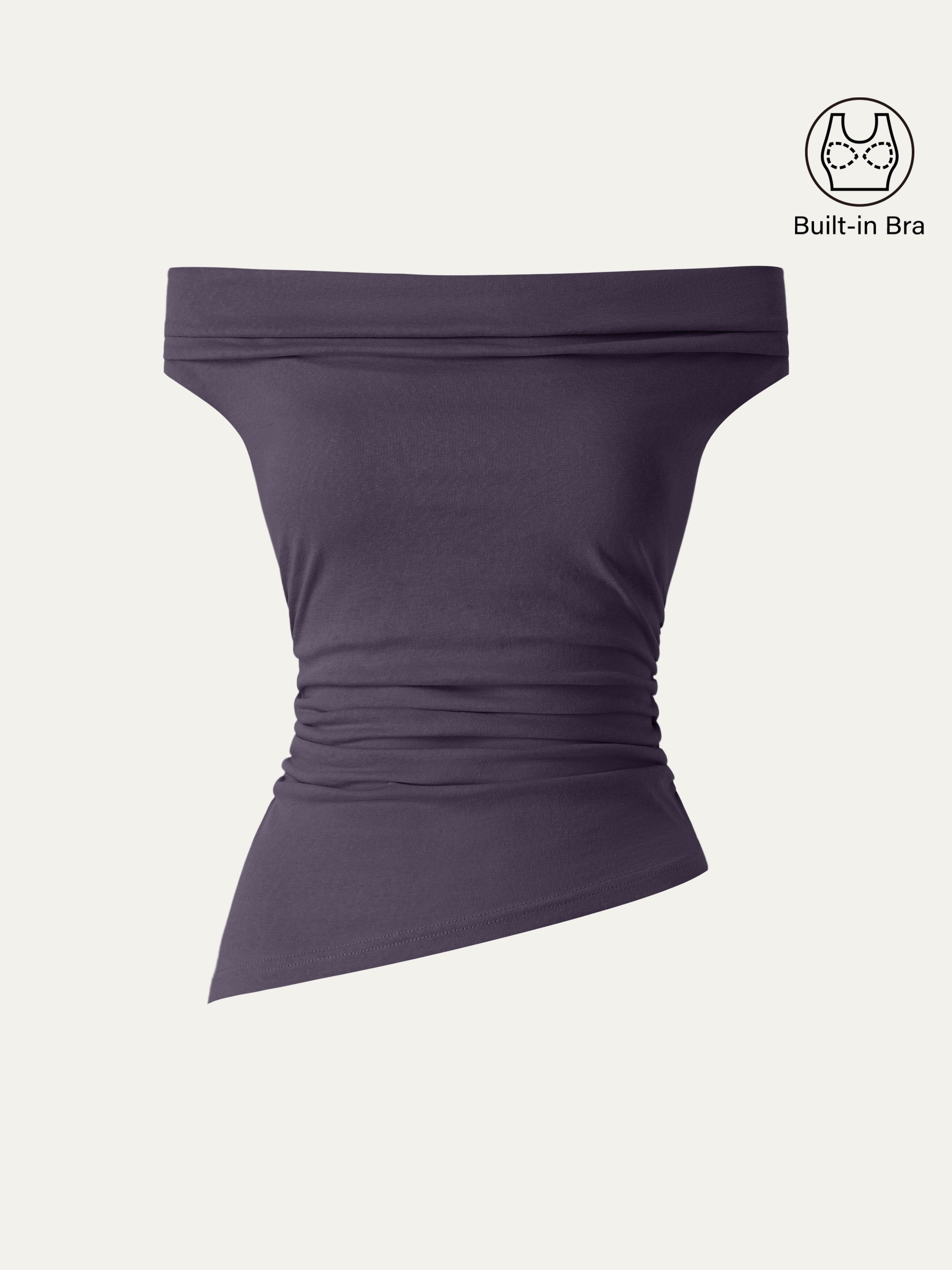 Cold Shoulder Cotton-Linen Gathered New Airy Brami