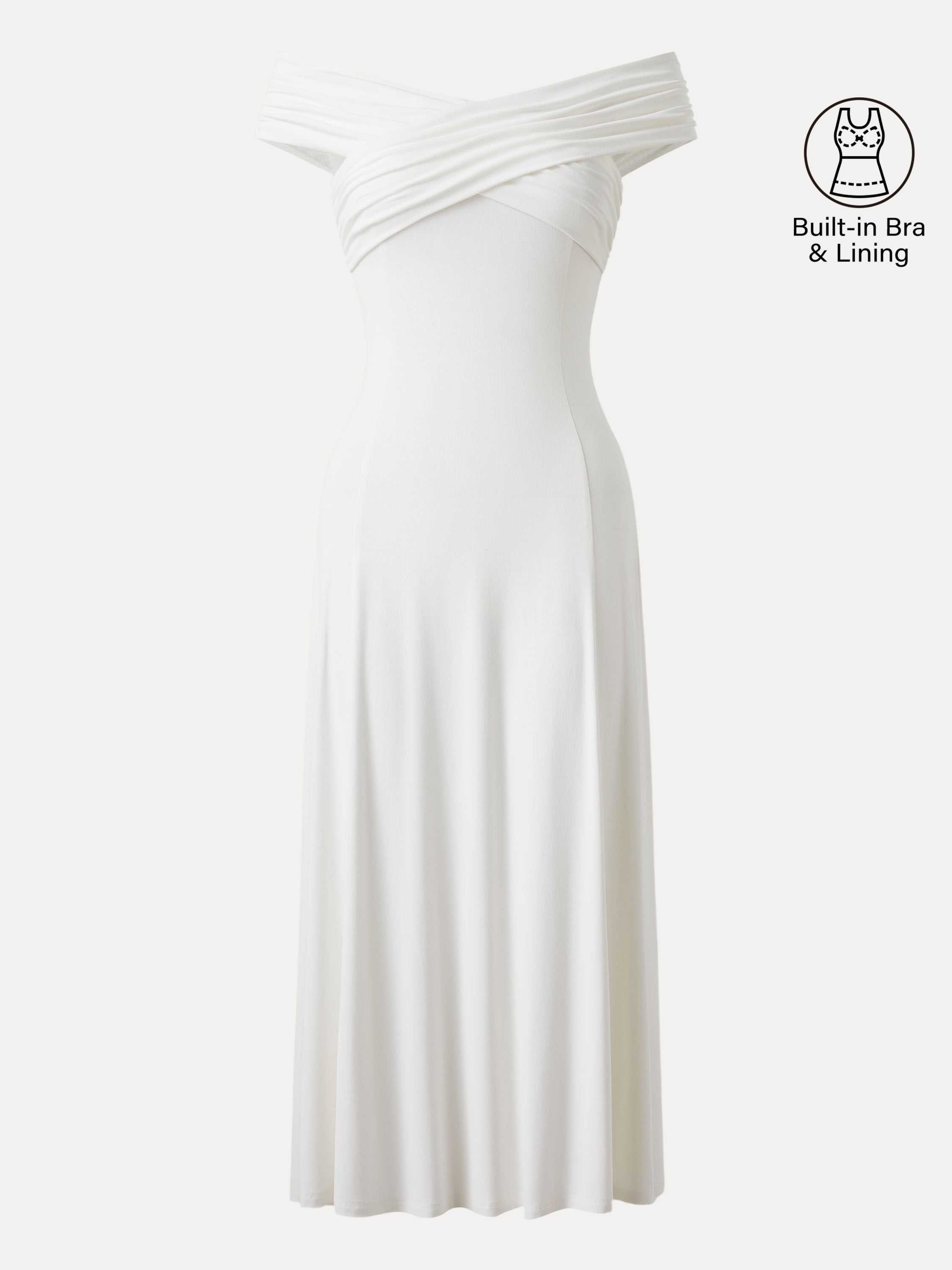 Flowy Criss Cross Off-shoulder Midi Brami Dress