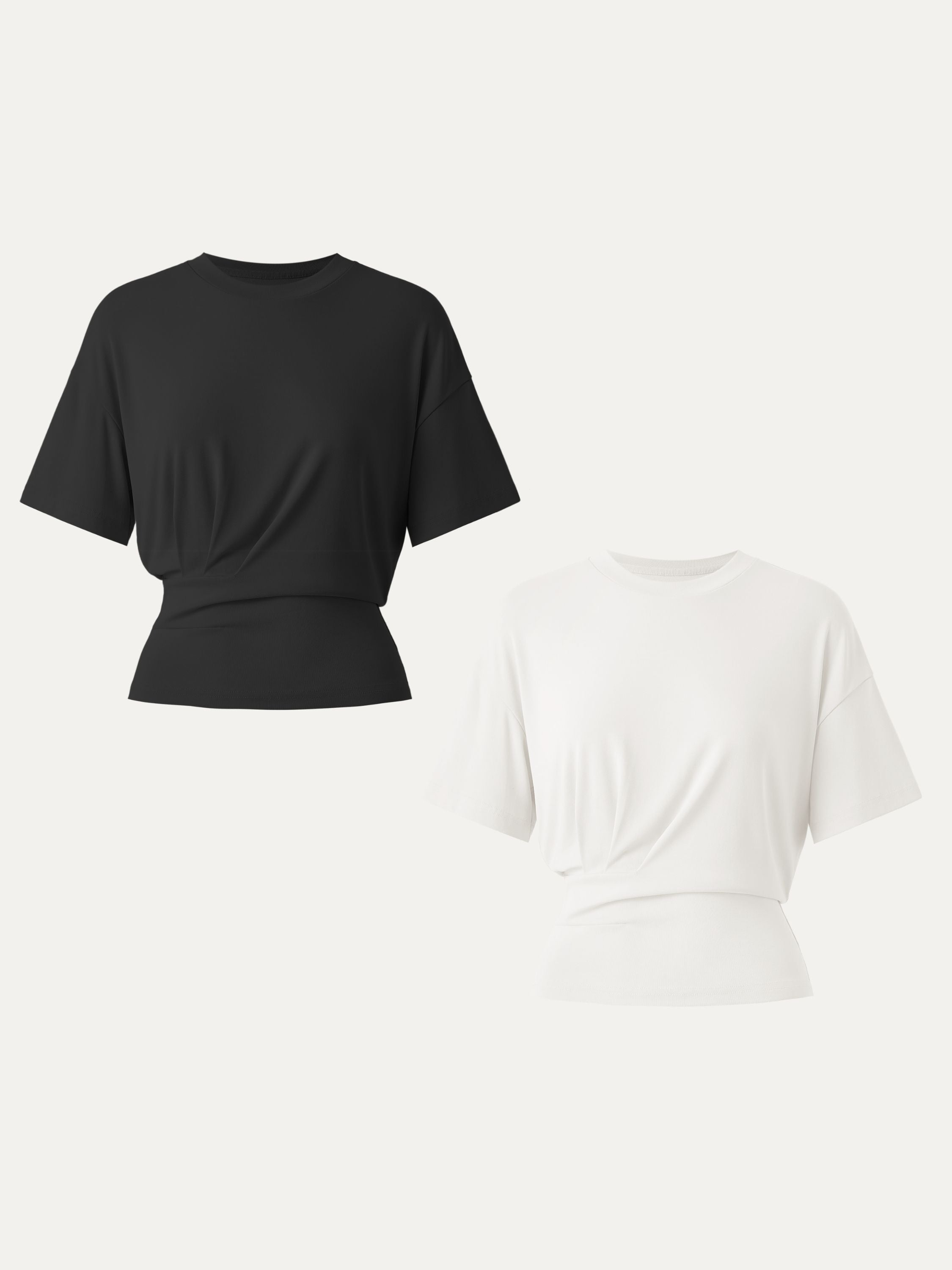 Crewneck Short Sleeve Tucked Tee