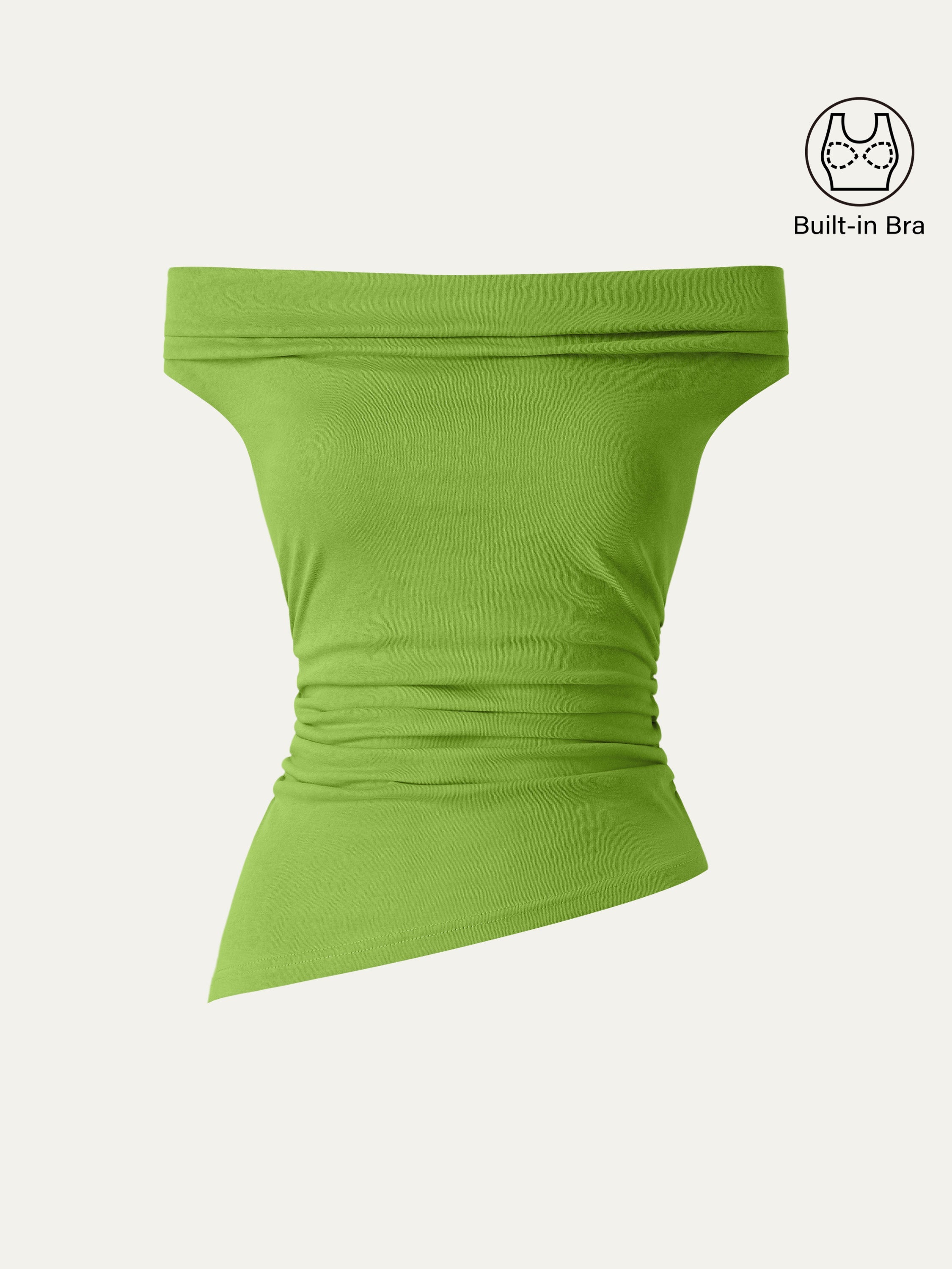 Cold Shoulder Cotton-Linen Gathered New Airy Brami