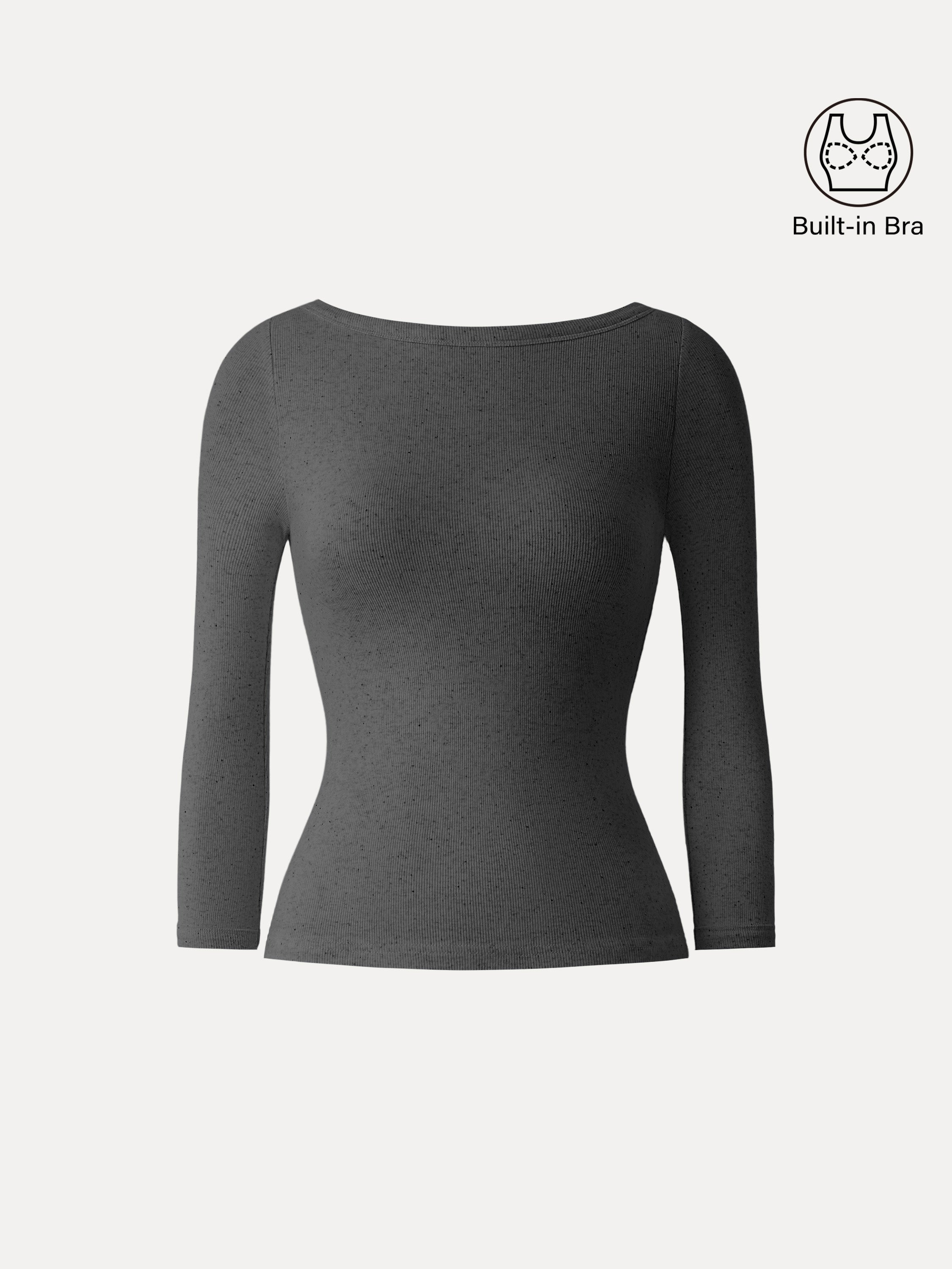 Boatneck 3/4 Sleeve Brami Top