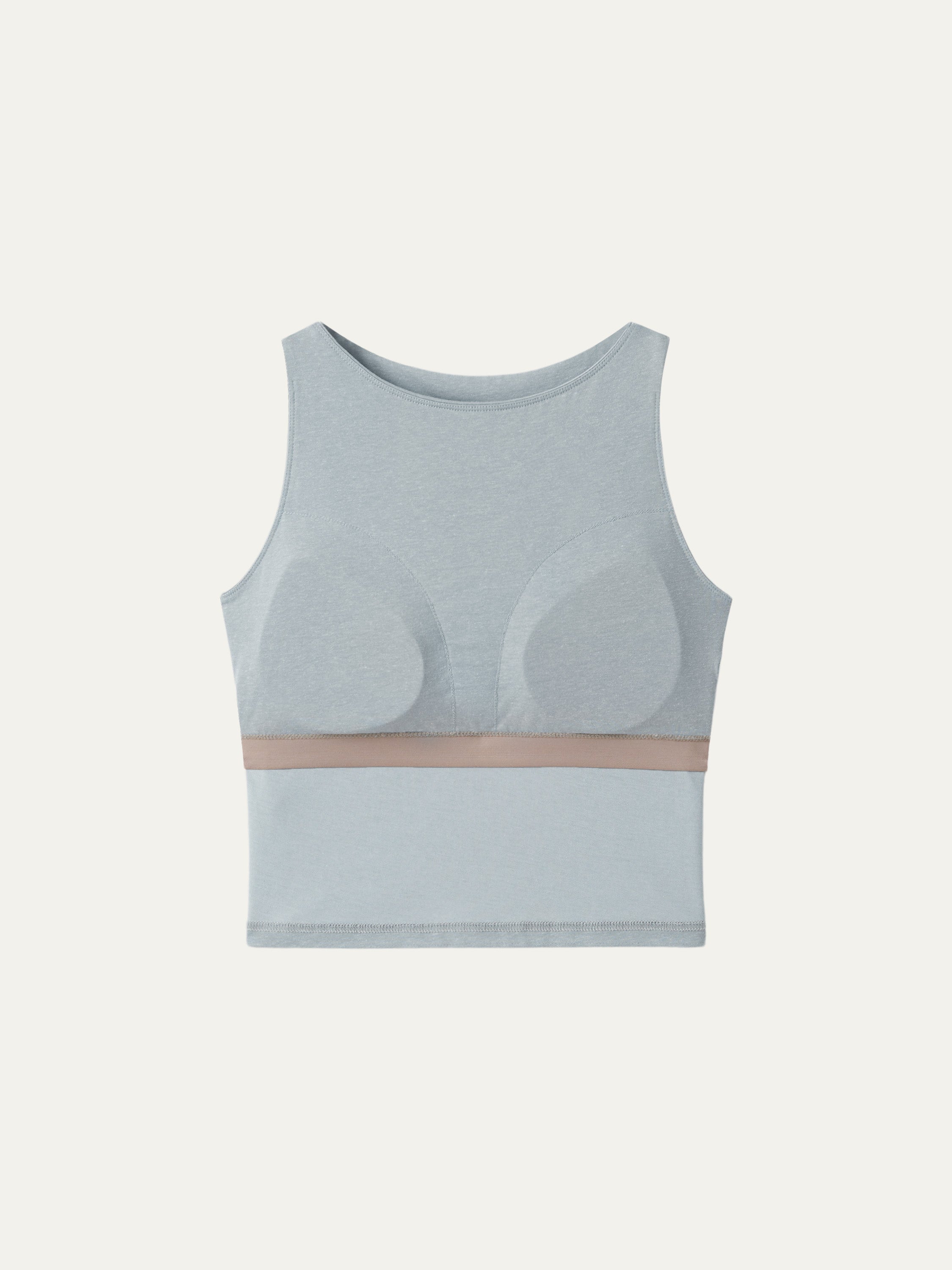 Cotton-Linen-Luxe Cropped Boatneck Brami Tank