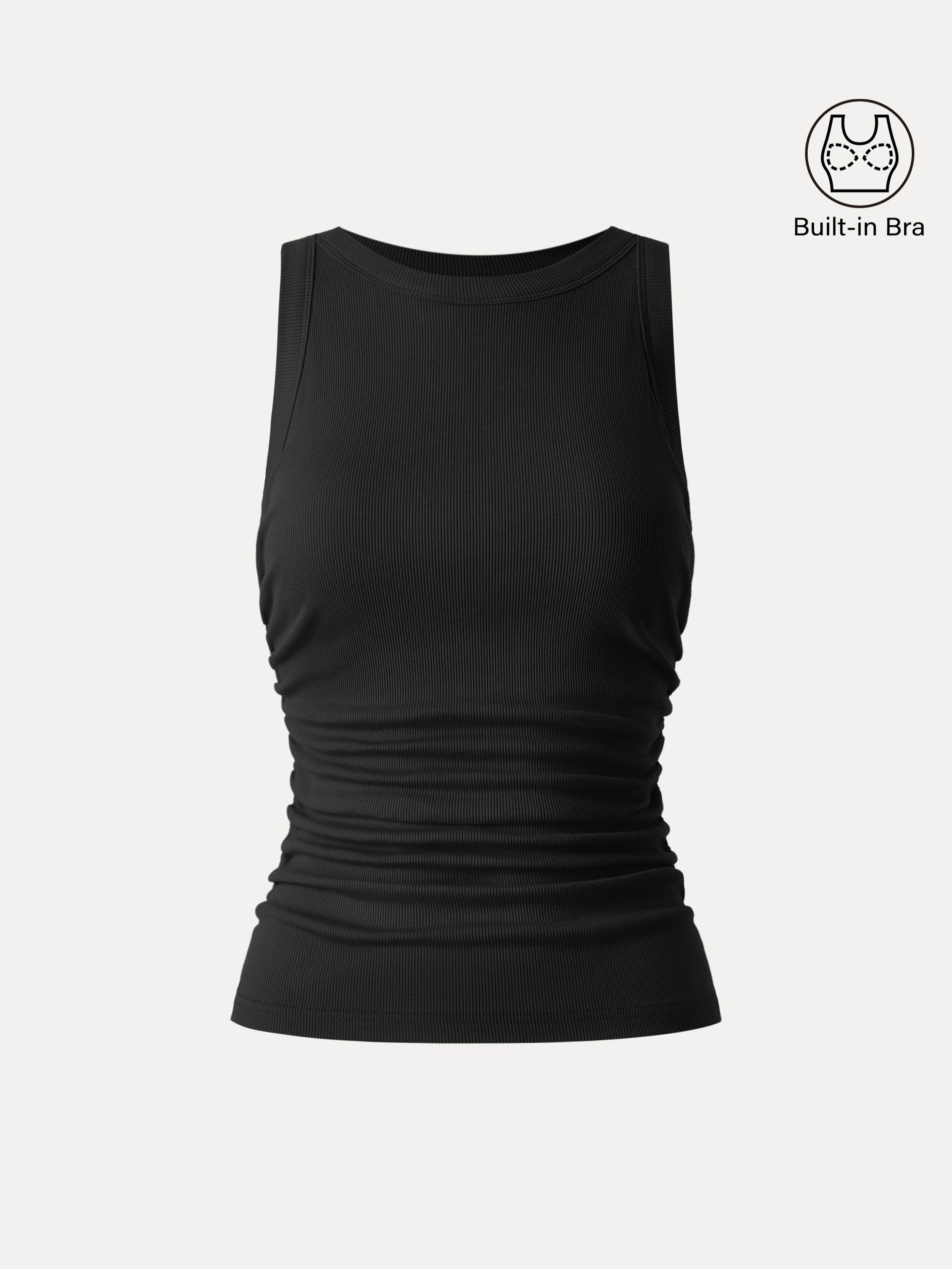 Crewneck Side Ruched Brami Tank