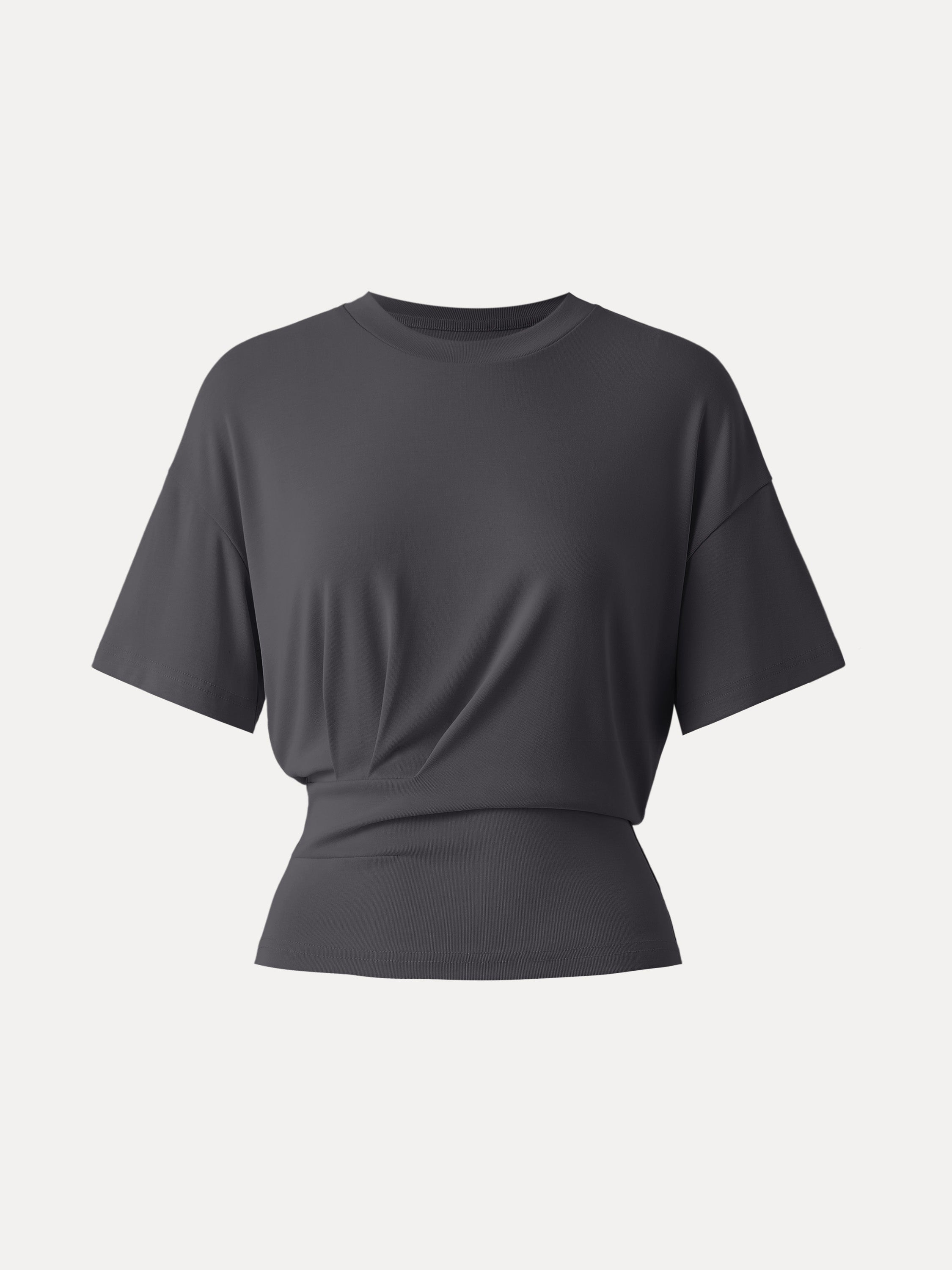 Crewneck Short Sleeve Tucked Tee