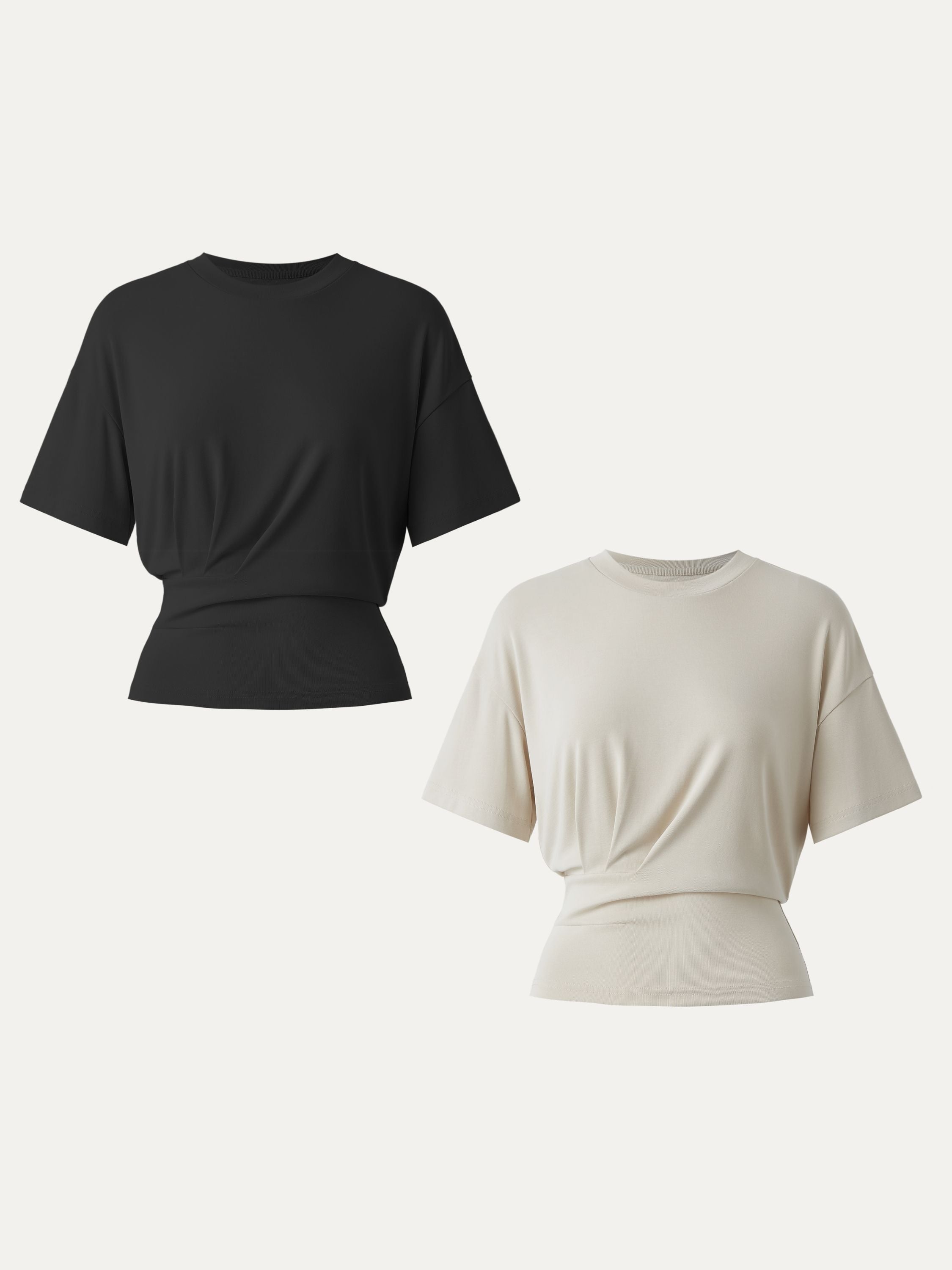Crewneck Short Sleeve Tucked Tee