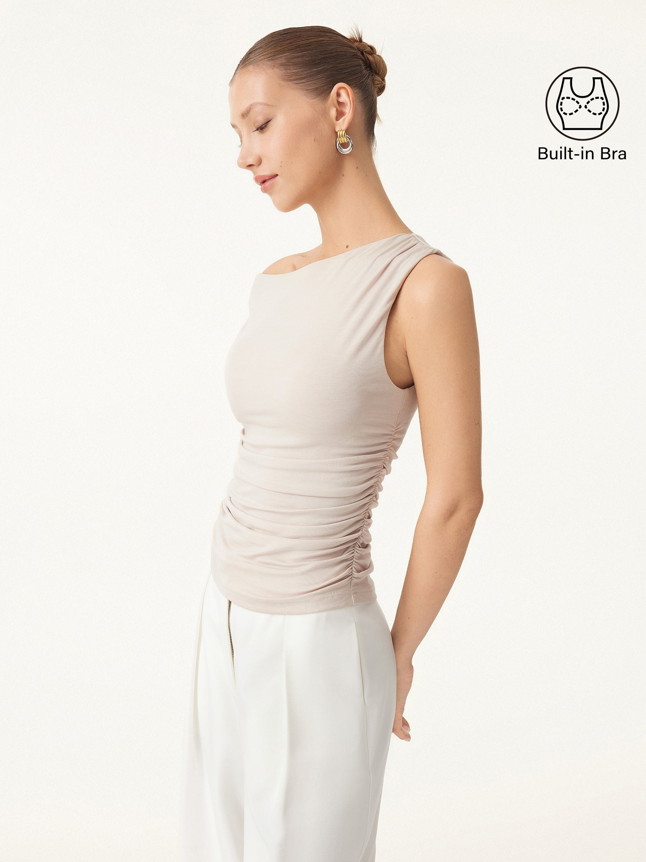 Cooling Asymmetrical Ruched Brami
