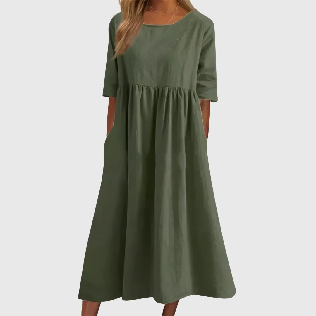 Susan - Midi dress with tummy coverage