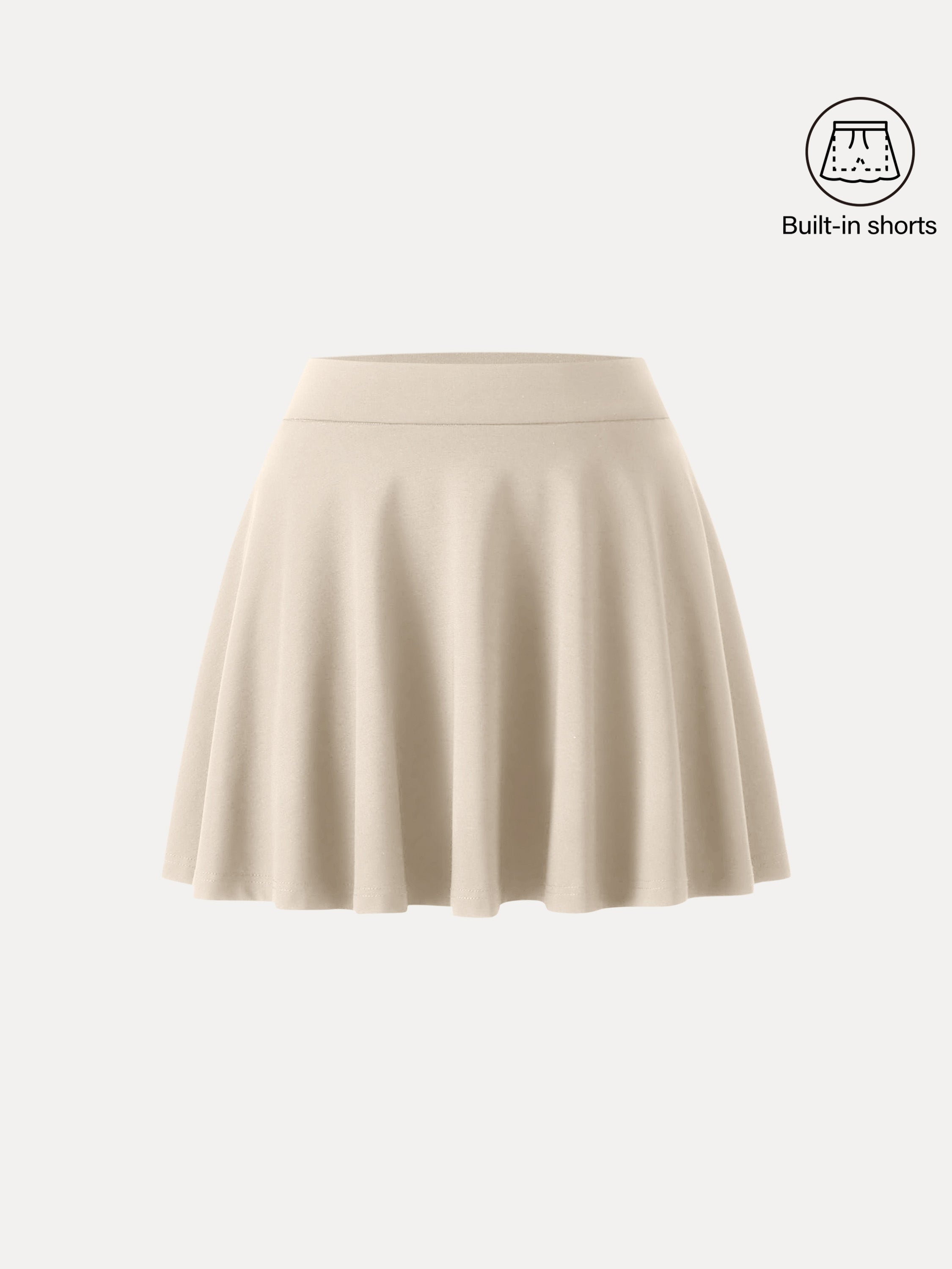 Bamboo Ponte A-line Circle Skirt with Built-in Shorts and Pockets