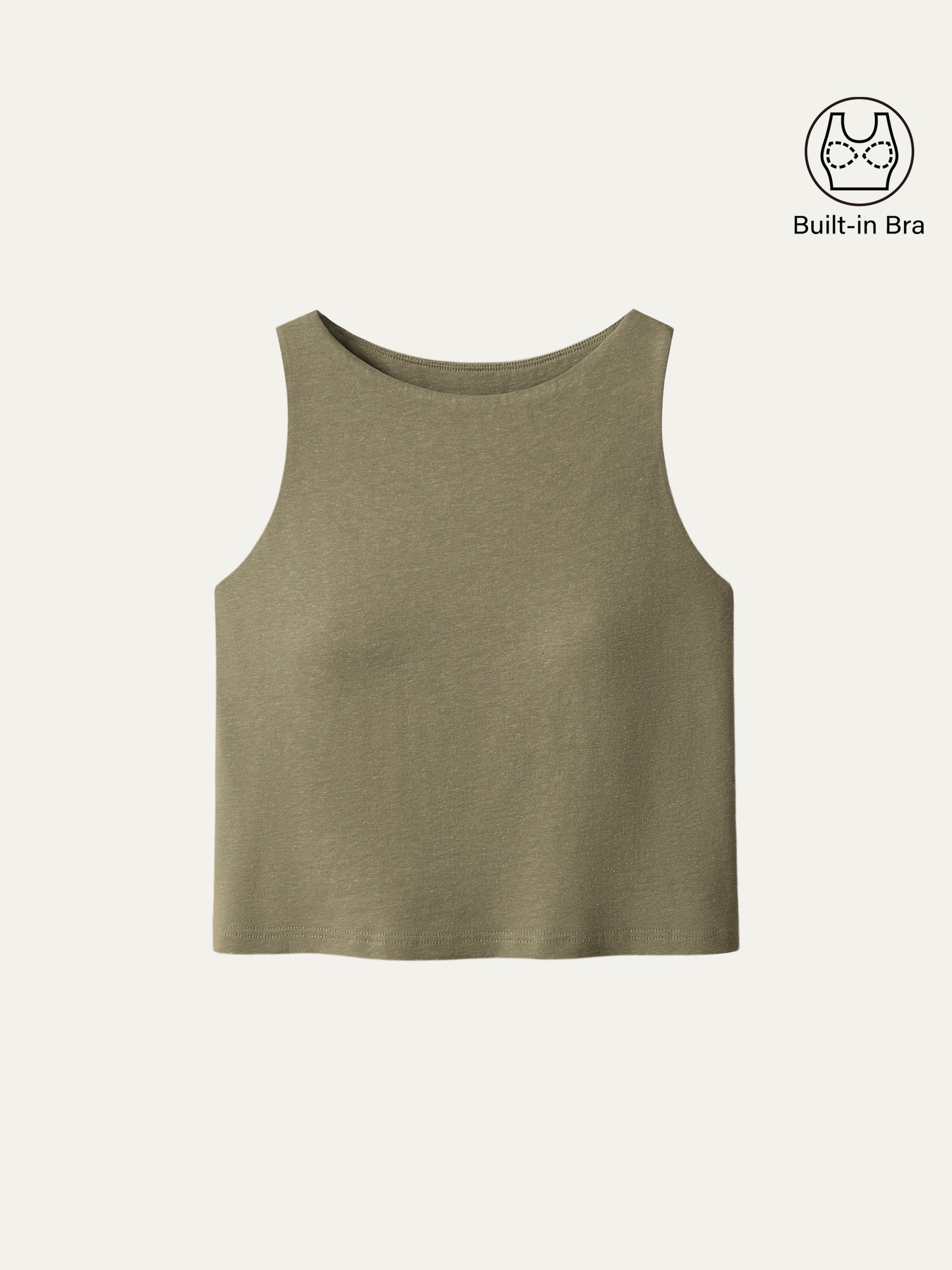 Cotton-Linen-Luxe Cropped Boatneck Brami Tank