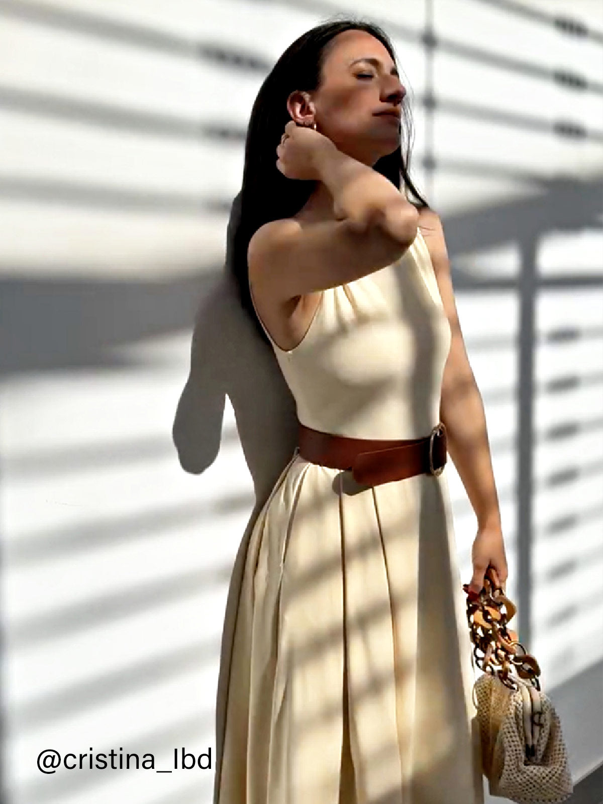 Boatneck Bamboo Ponte Brami Midi Dress with Pockets